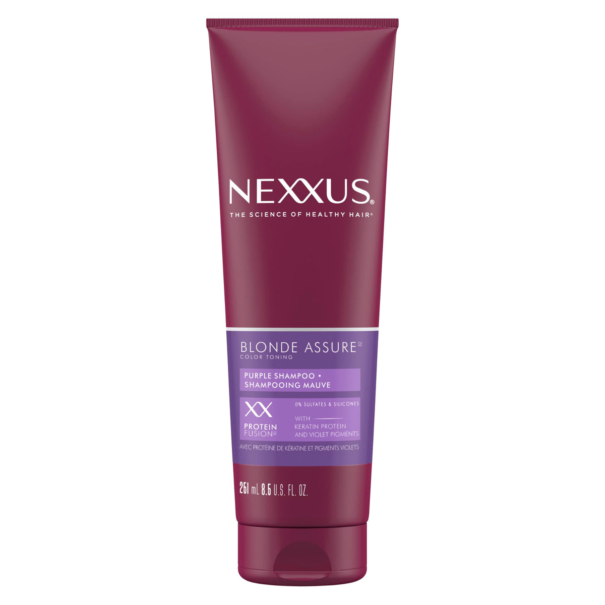 Nexxus botella frontal mostrando fórmula profesional y beneficio neutralizante