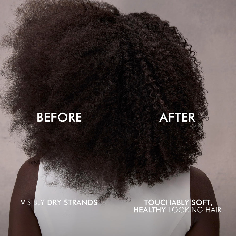 Nexxus antes y después en cabello mostrando mayor suavidad y manejo