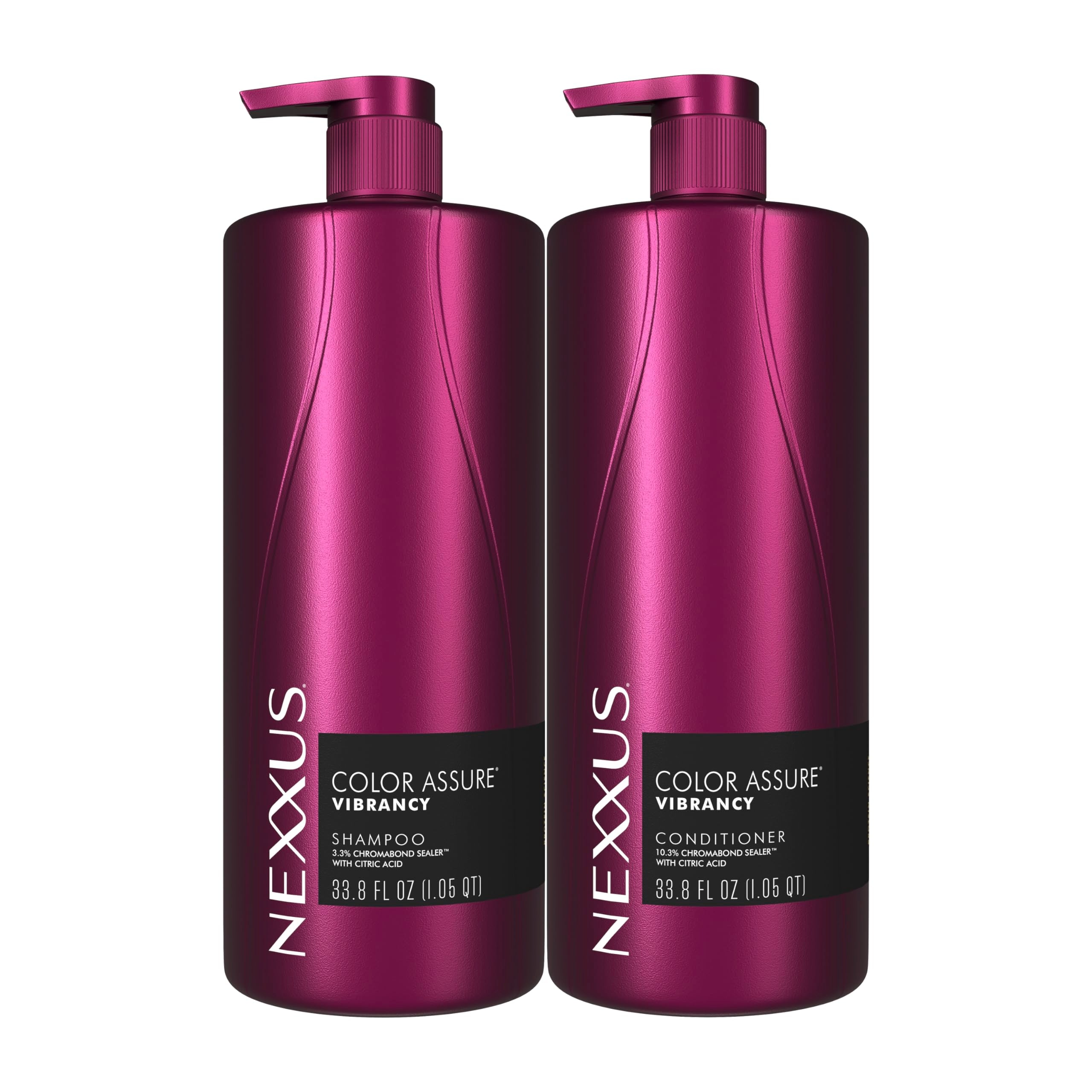 Nexxus frasco frontal del set que muestra protección de color