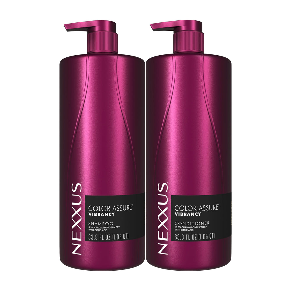 Nexxus frasco frontal del set que muestra protección de color