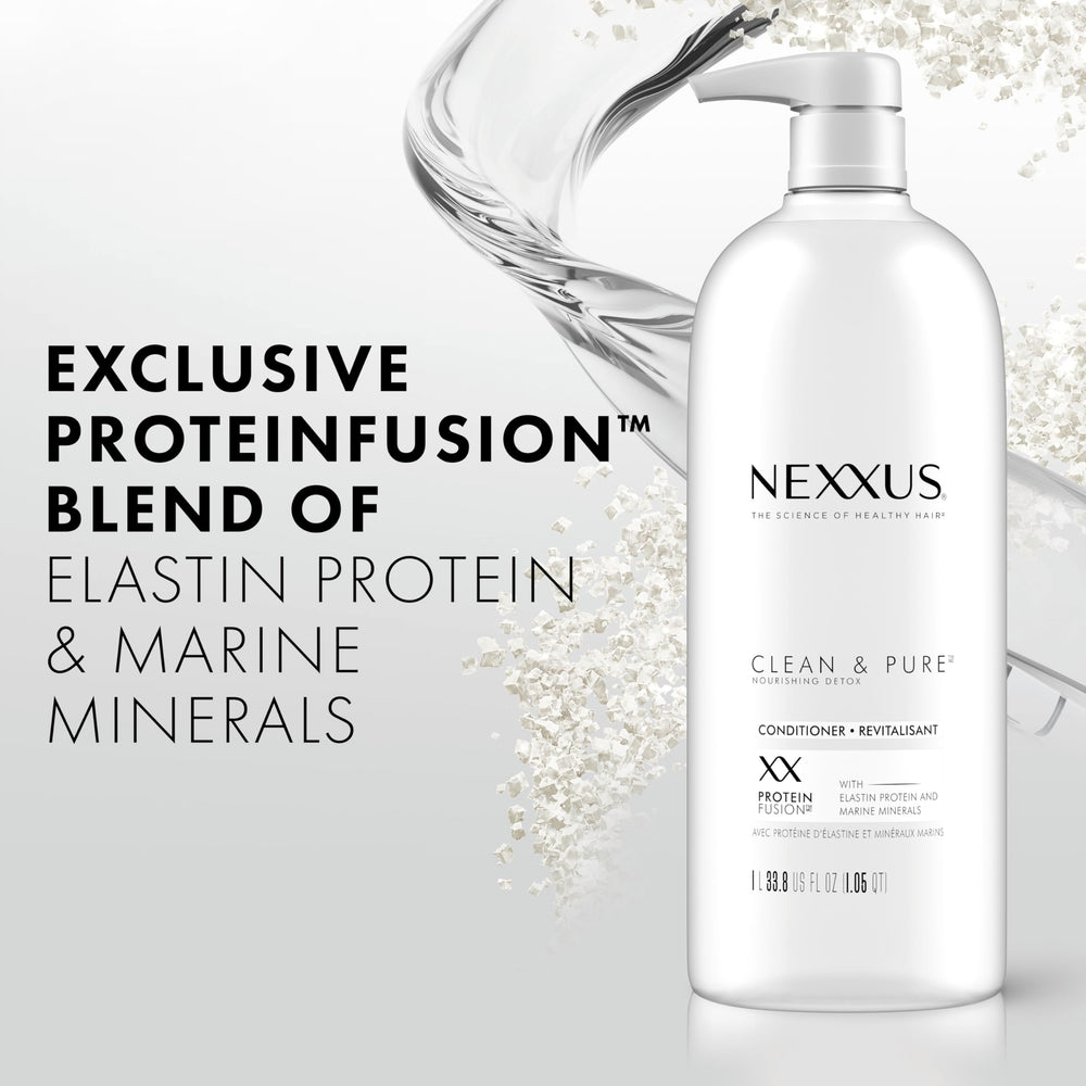 Nexxus detalle de etiqueta con ProteinFusion y beneficios visibles