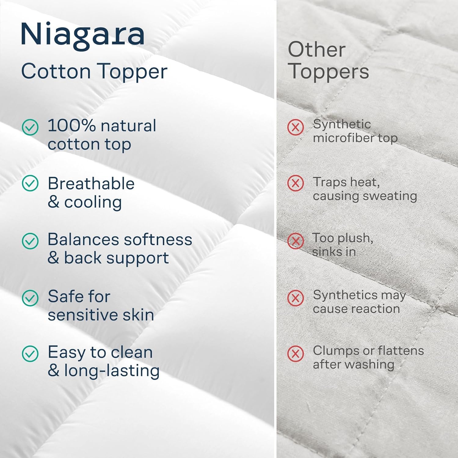 Niagara Sleep Solution ambiente de dormitorio que transmite sensación tipo hotel