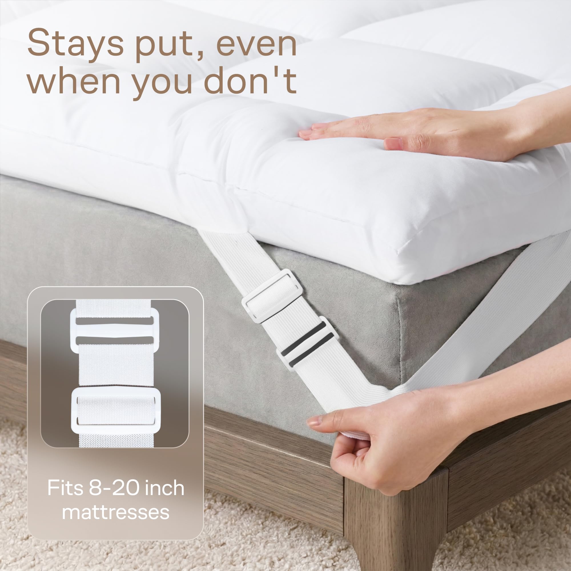 Niagara Sleep Solution comparación de tamaño Full sobre colchón, ajuste y cobertura total