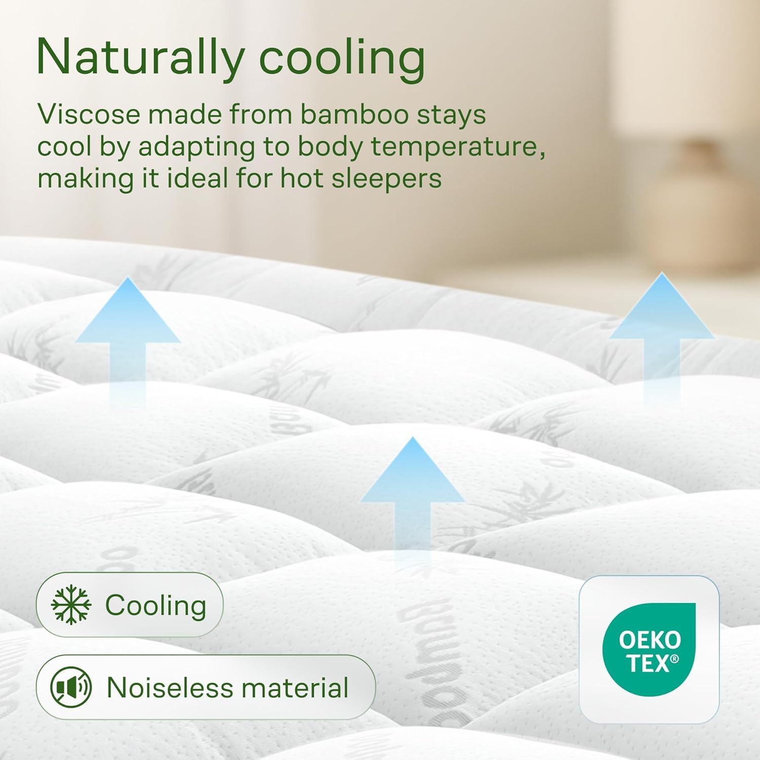 Niagara Sleep Solution topper colocado en cama twin demostrando aspecto mullido