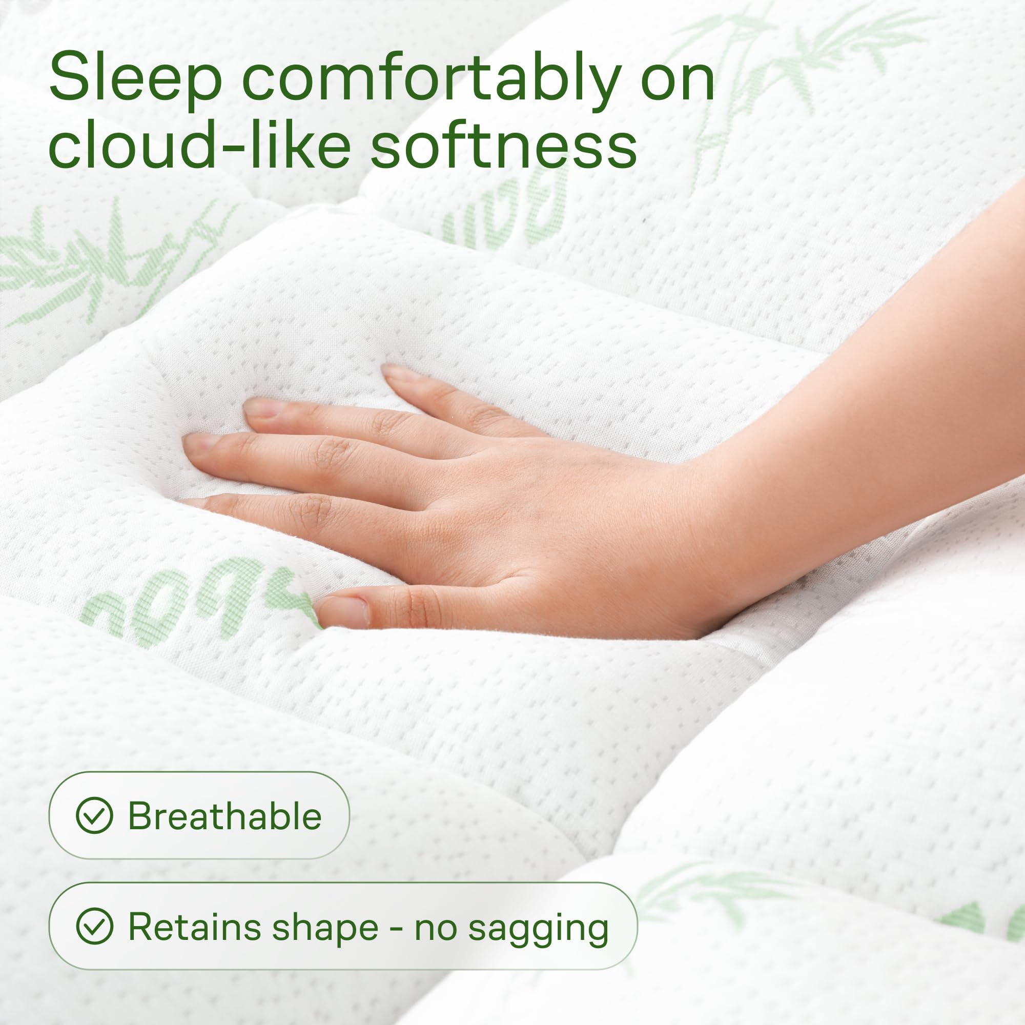 Niagara Sleep Solution detalle de textura rayón de bambú, suavidad y absorción