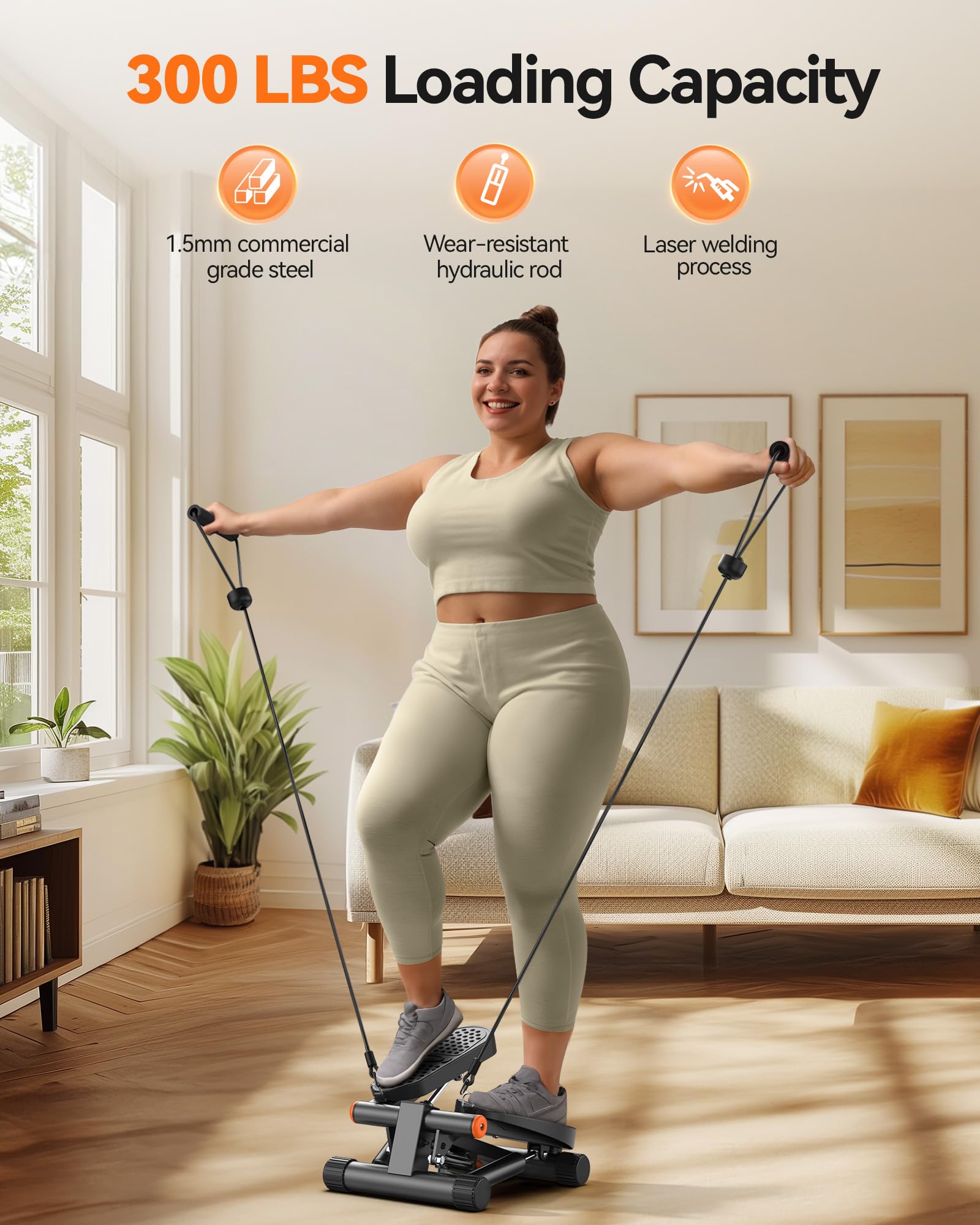 Niceday steppers vista lateral con perilla ajustable para variar zancada