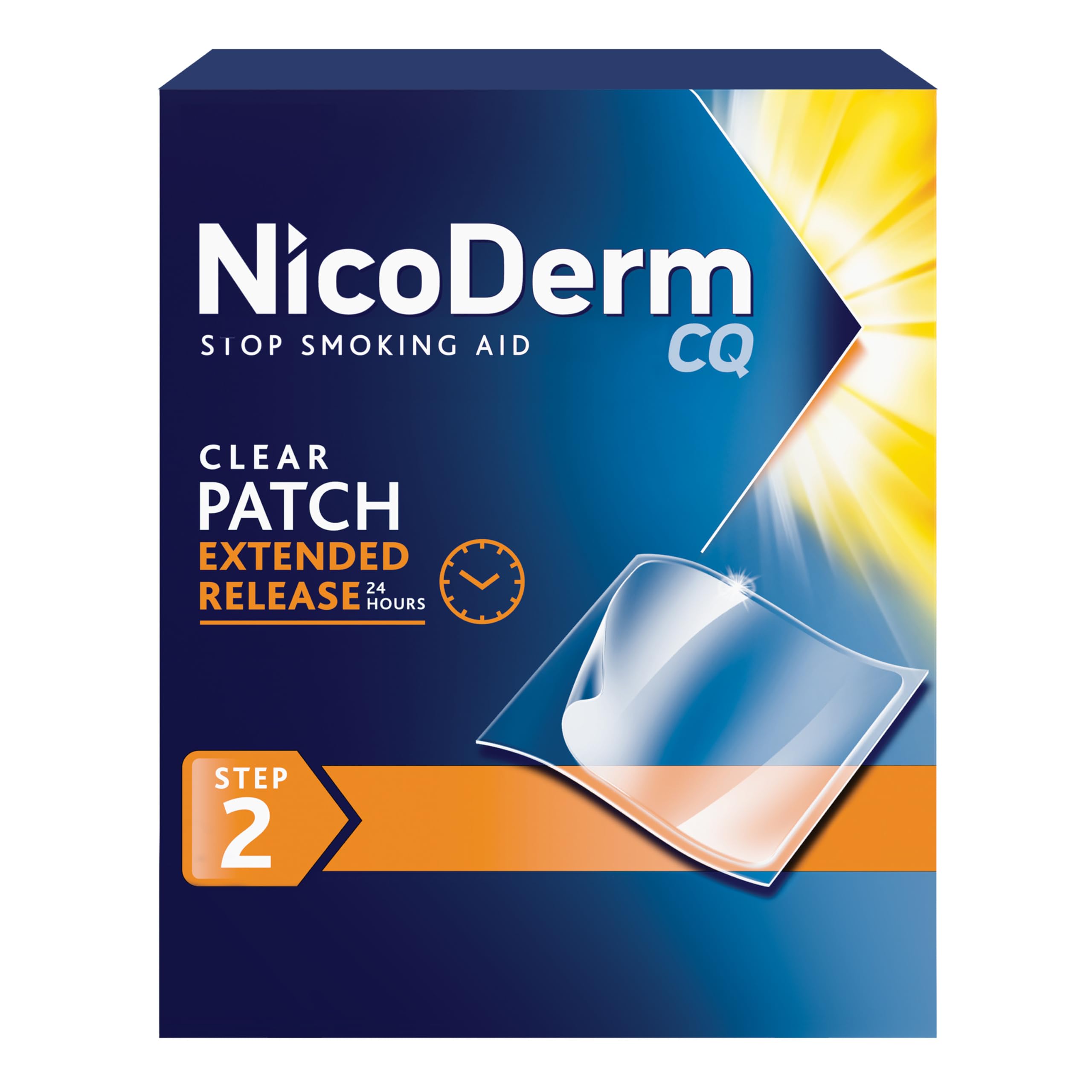 NicoDerm paquete frontal mostrando 21 parches y beneficio de apoyo estructurado