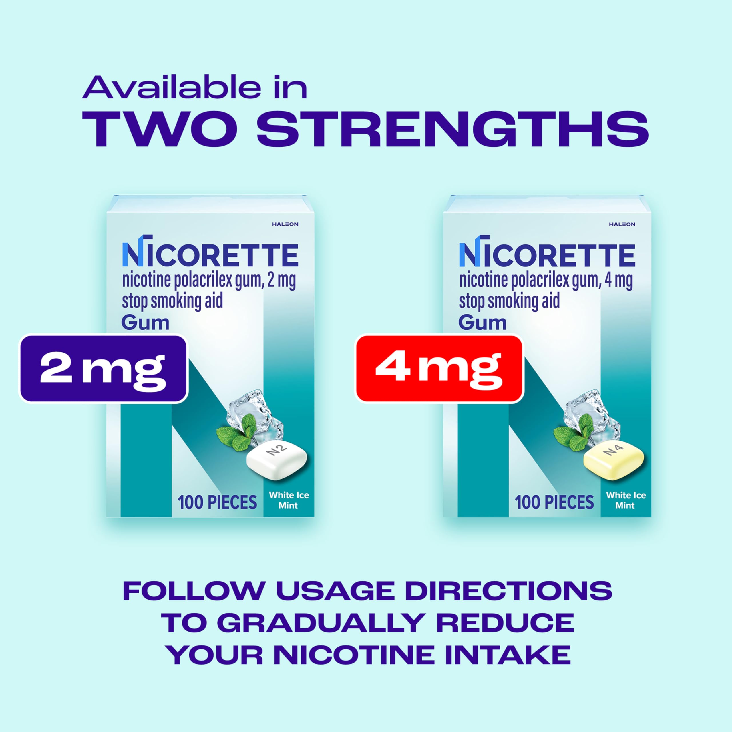 Nicorette varios botes sobre mesa listos para un programa de abandono