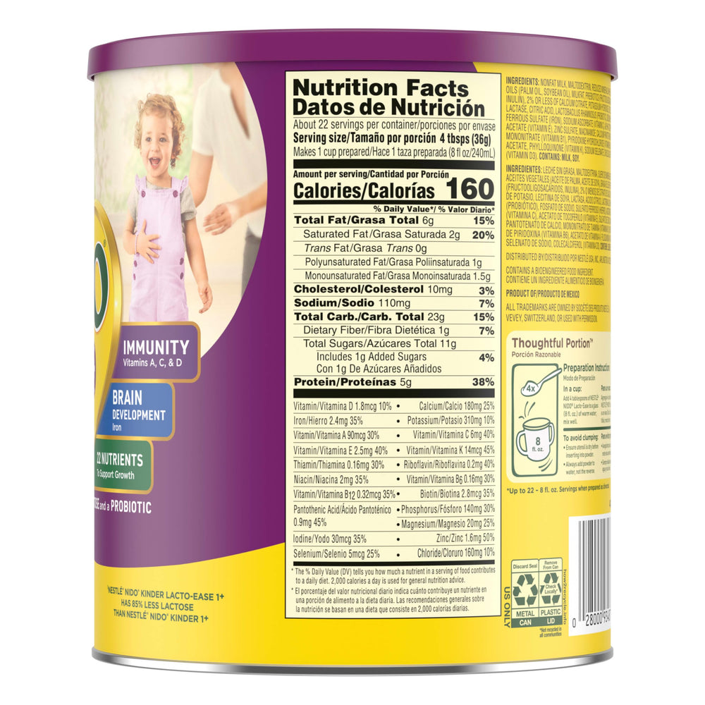 Nido vaso con bebida preparada, fácil y nutritiva para niños