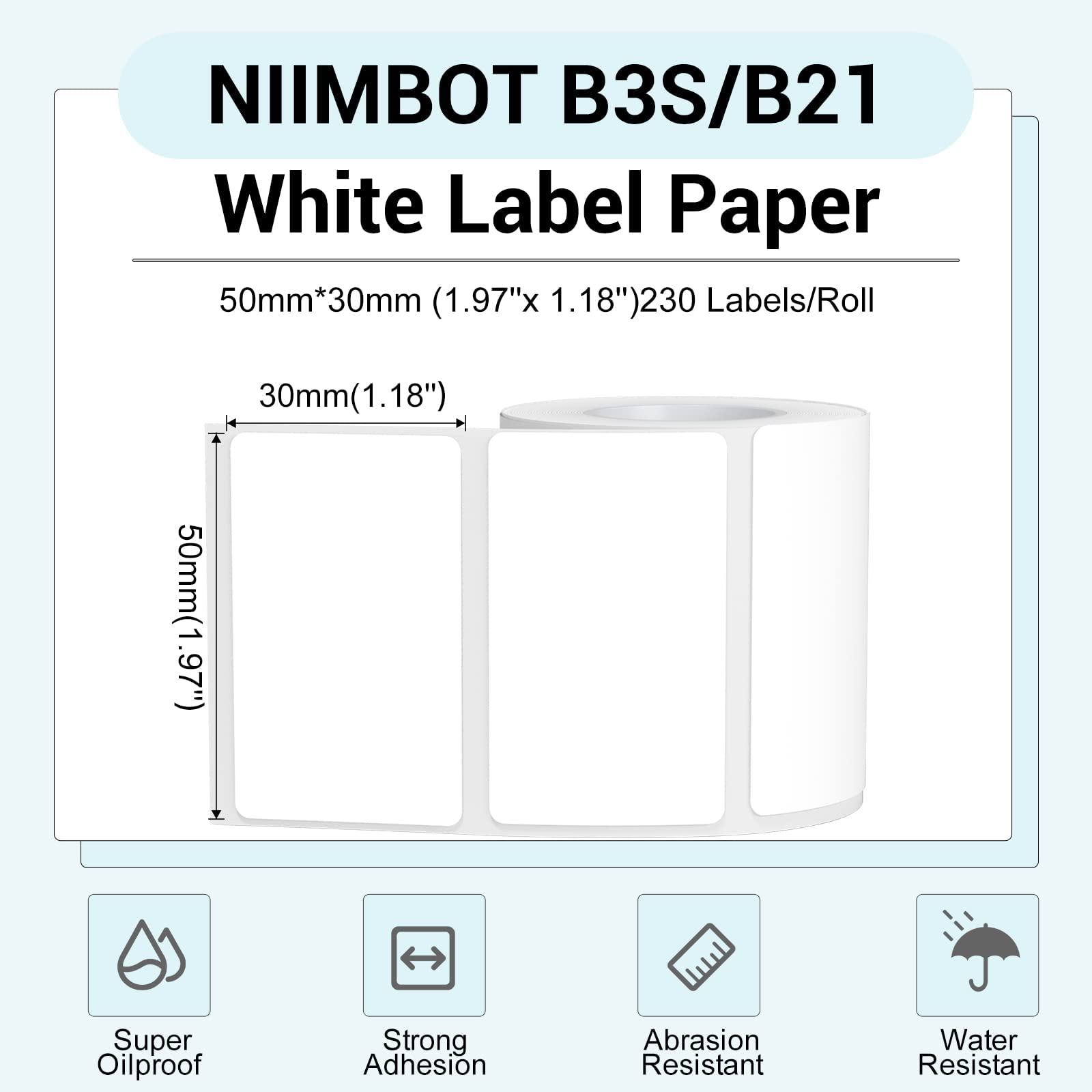 NIIMBOT primer plano de la textura del papel térmico mostrando impresión nítida