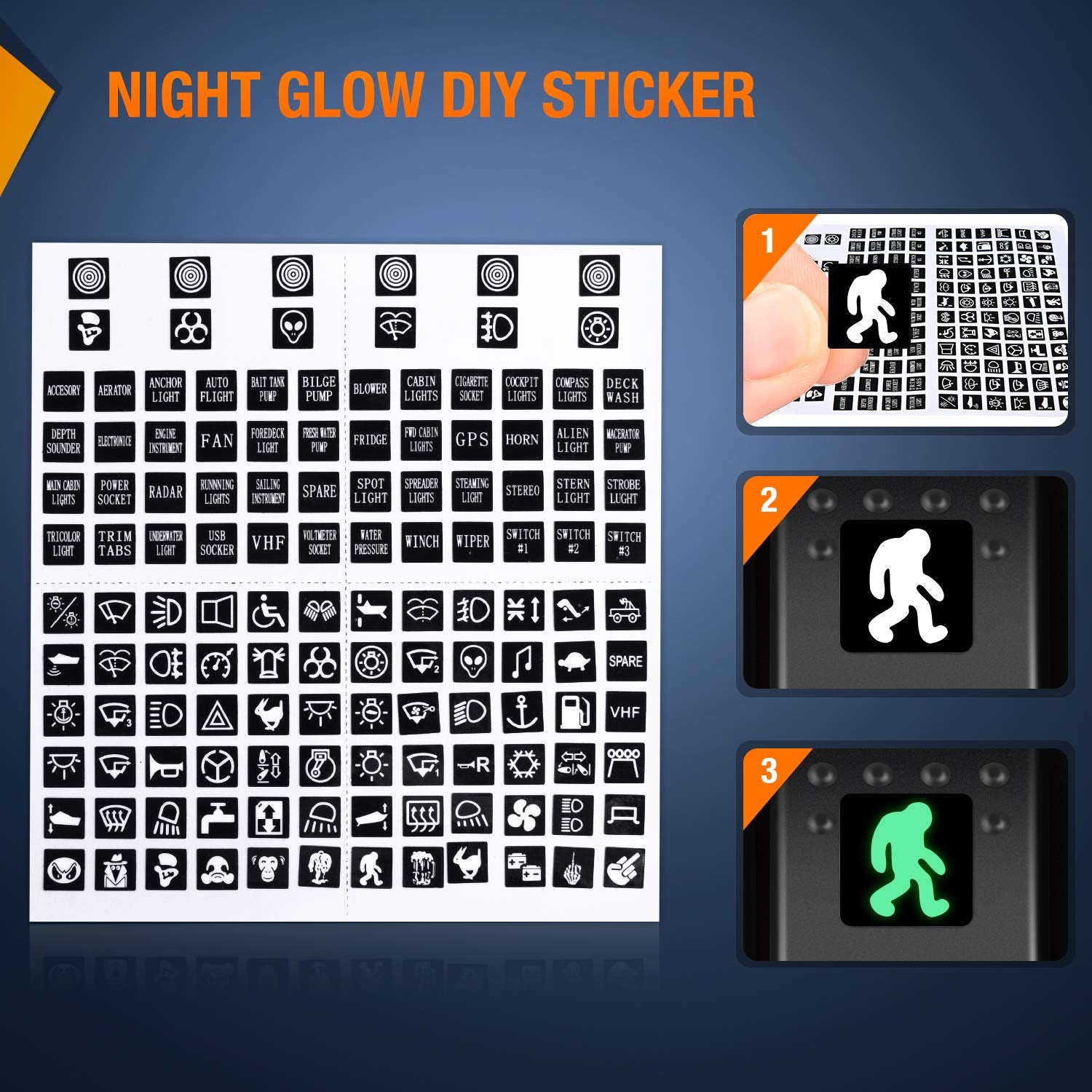 Nilight adhesivos DIY y nocturno para identificar controles fácilmente