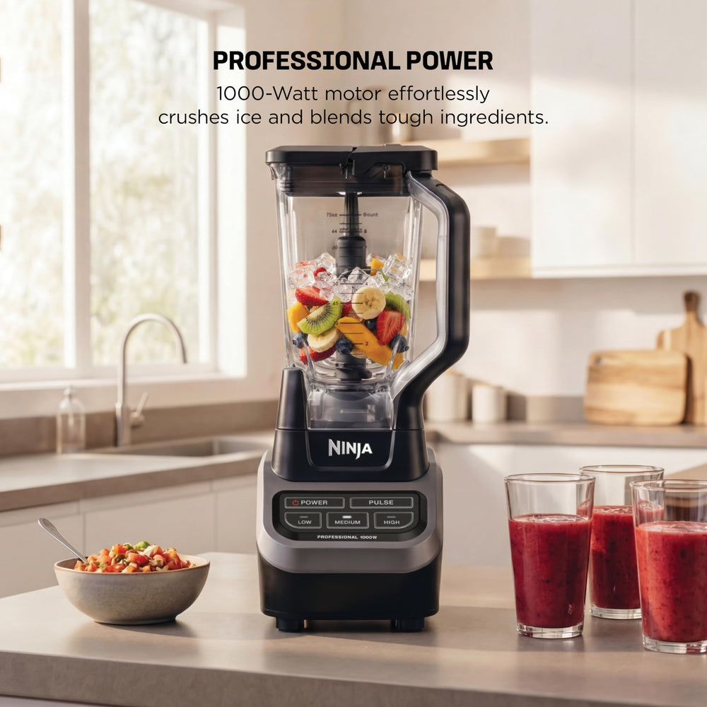 Ninja BL610 jarra 72 oz en detalle con marcas de capacidad y beneficio