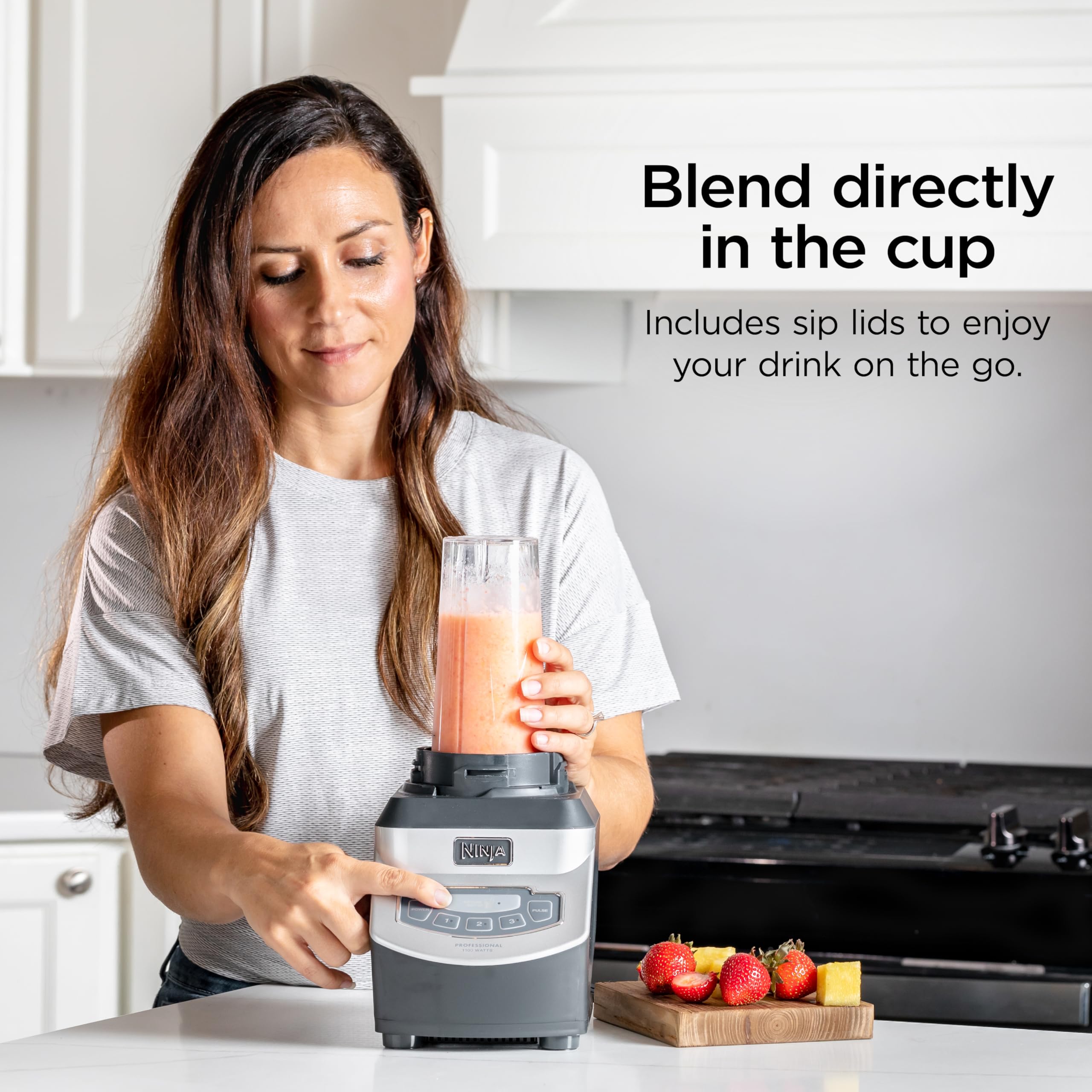 Ninja BL660 dos vasos de 16 oz con tapas, conveniencia al llevar