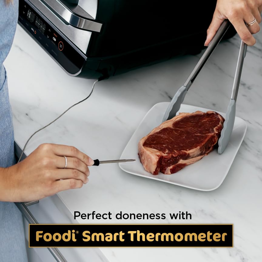 Ninja Foodi Smart XL termómetro inteligente insertado en carne para cocción precisa
