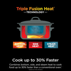 Ninja cubeta dentro de horno para terminar platos hasta 500°F