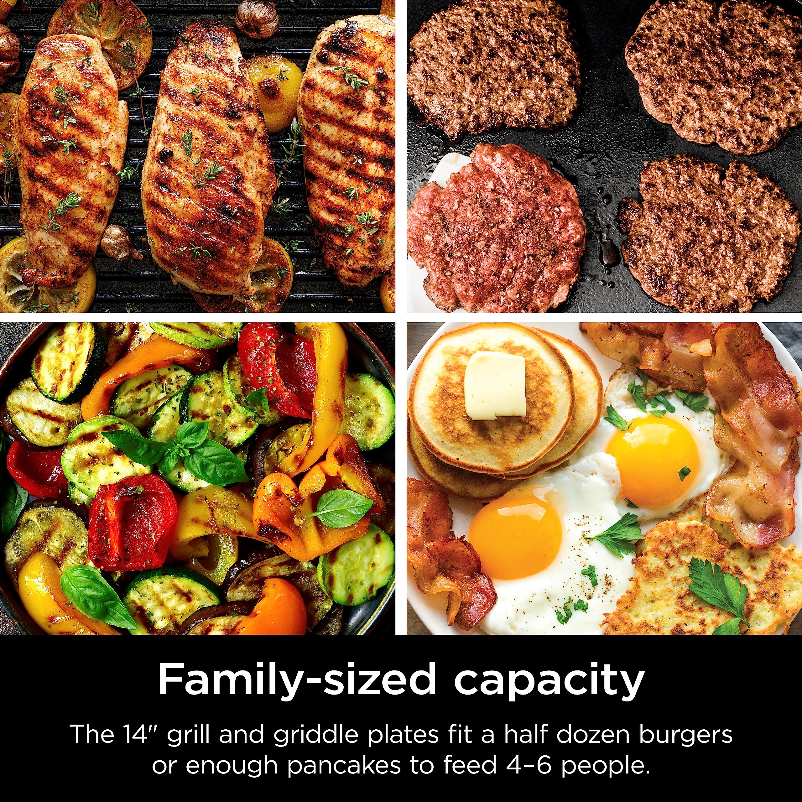 Ninja Sizzle bandeja recogegotas y paredes altas, control de grasa y limpieza fácil