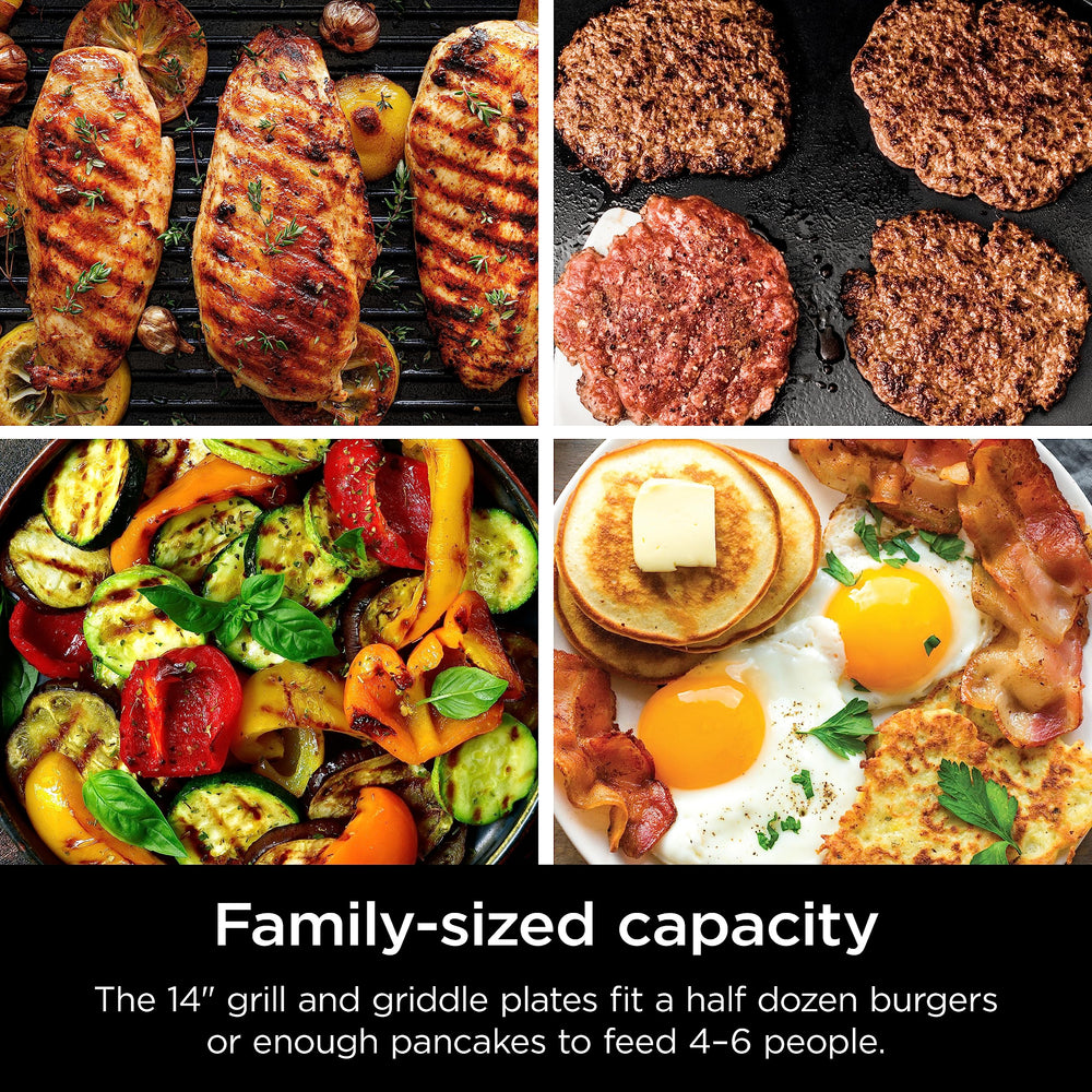 Ninja Sizzle bandeja recogegotas y paredes altas, control de grasa y limpieza fácil