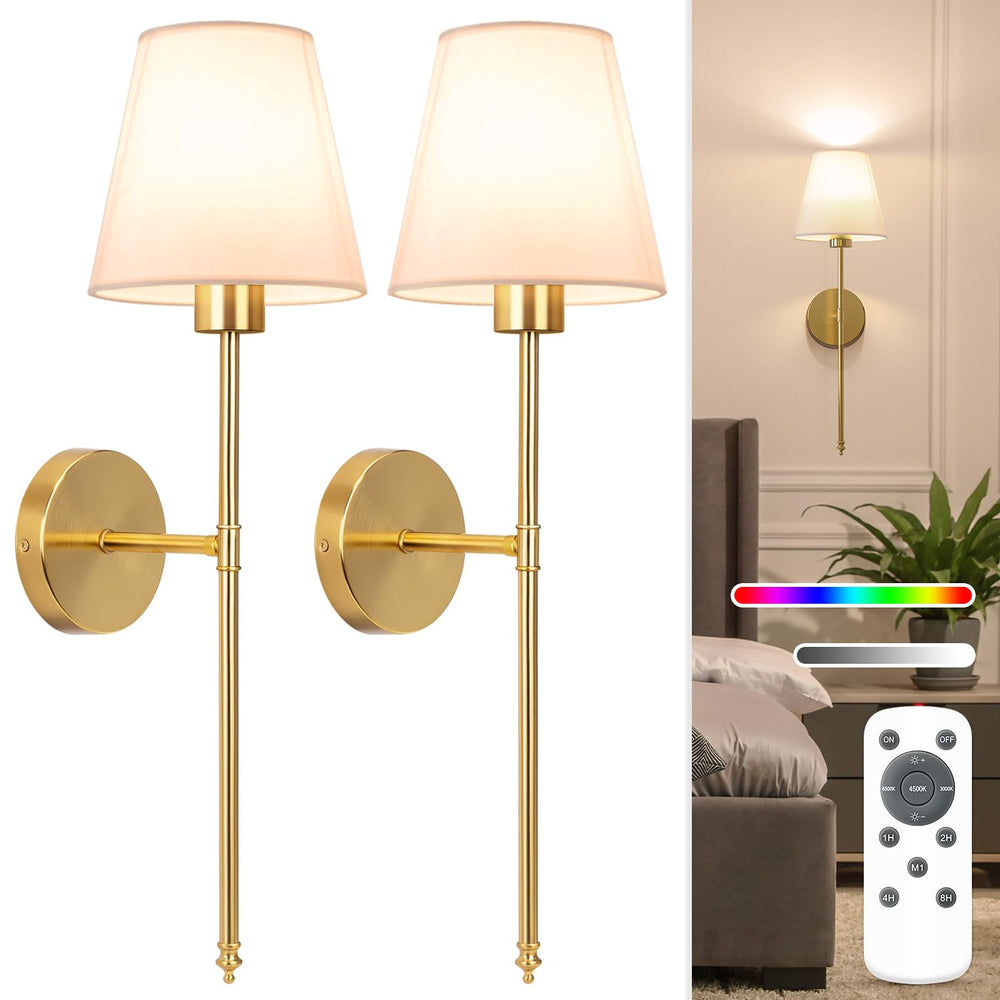 NIORSUN aplique frontal dorado, aporta elegancia y luz sin cables