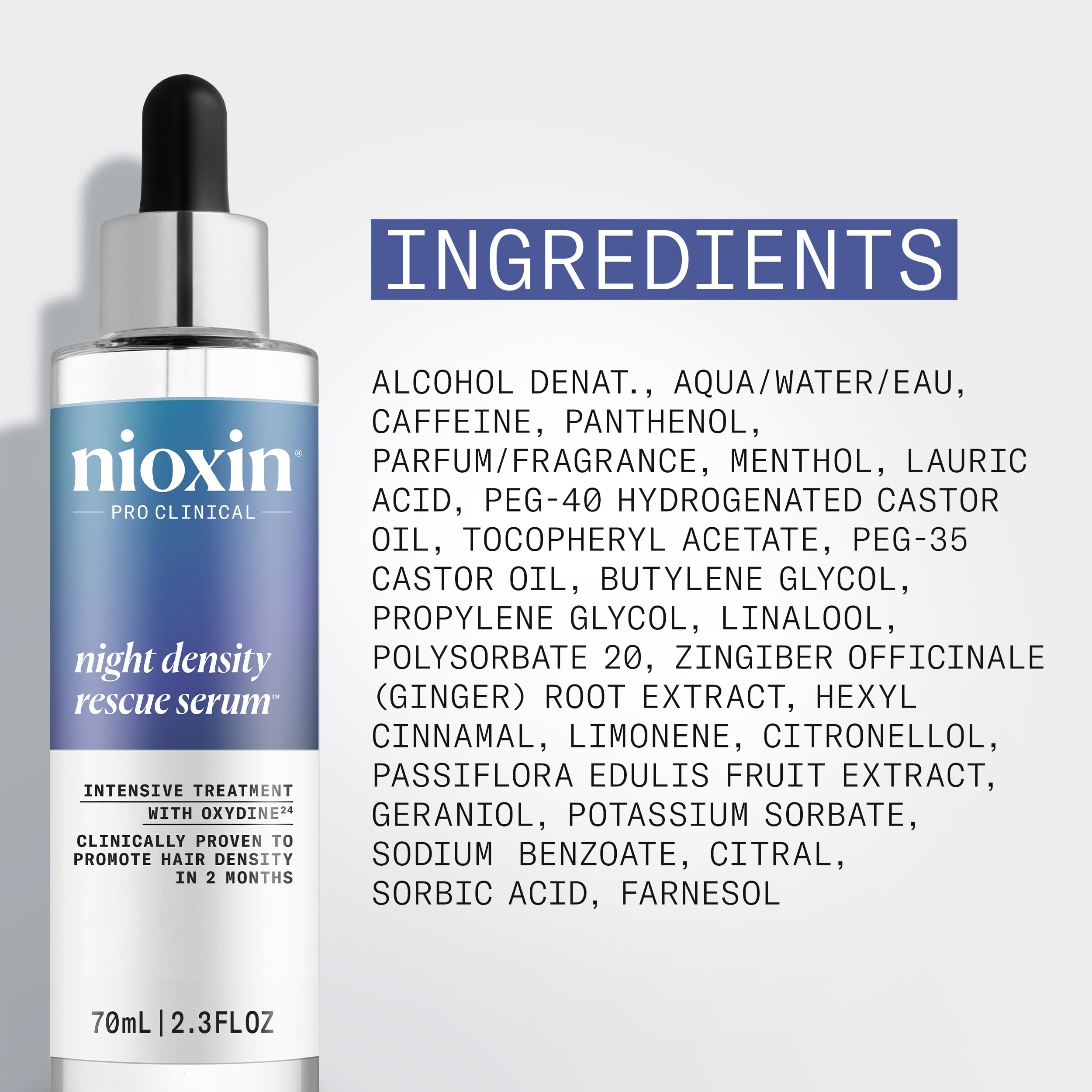 Nioxin comparación antes y después mostrando mejora visual de densidad