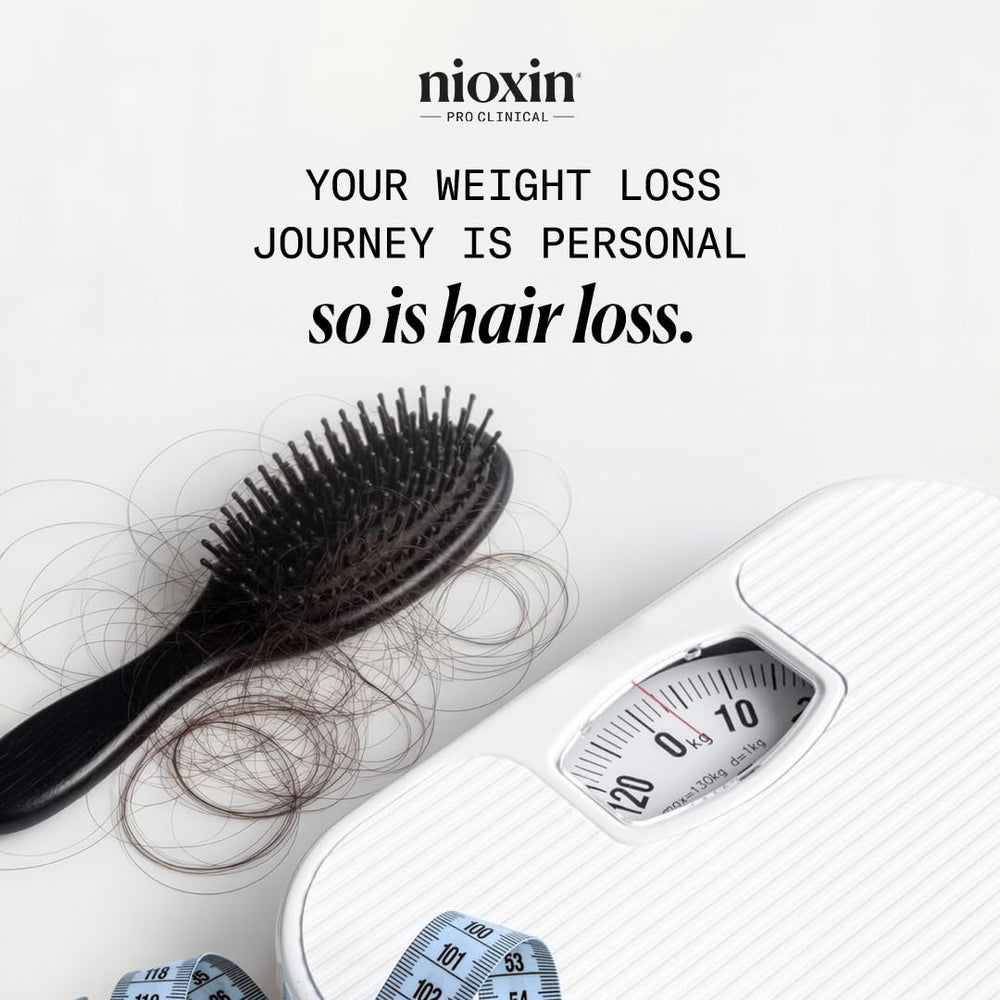 Nioxin comparativa antes y después con apariencia de más densidad