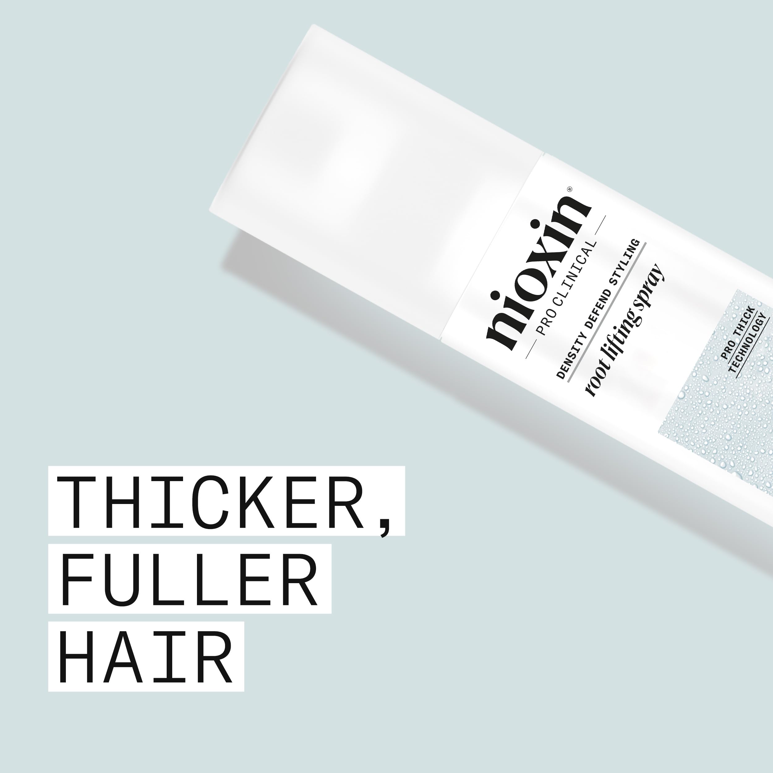 NIOXIN primer plano de textura del spray y ventaja texturizante