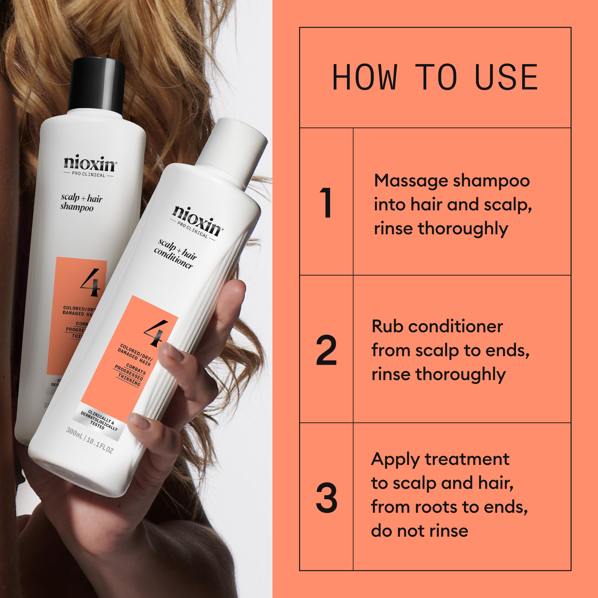 Nioxin etiqueta de ingredientes clave que indica nutrición y protección