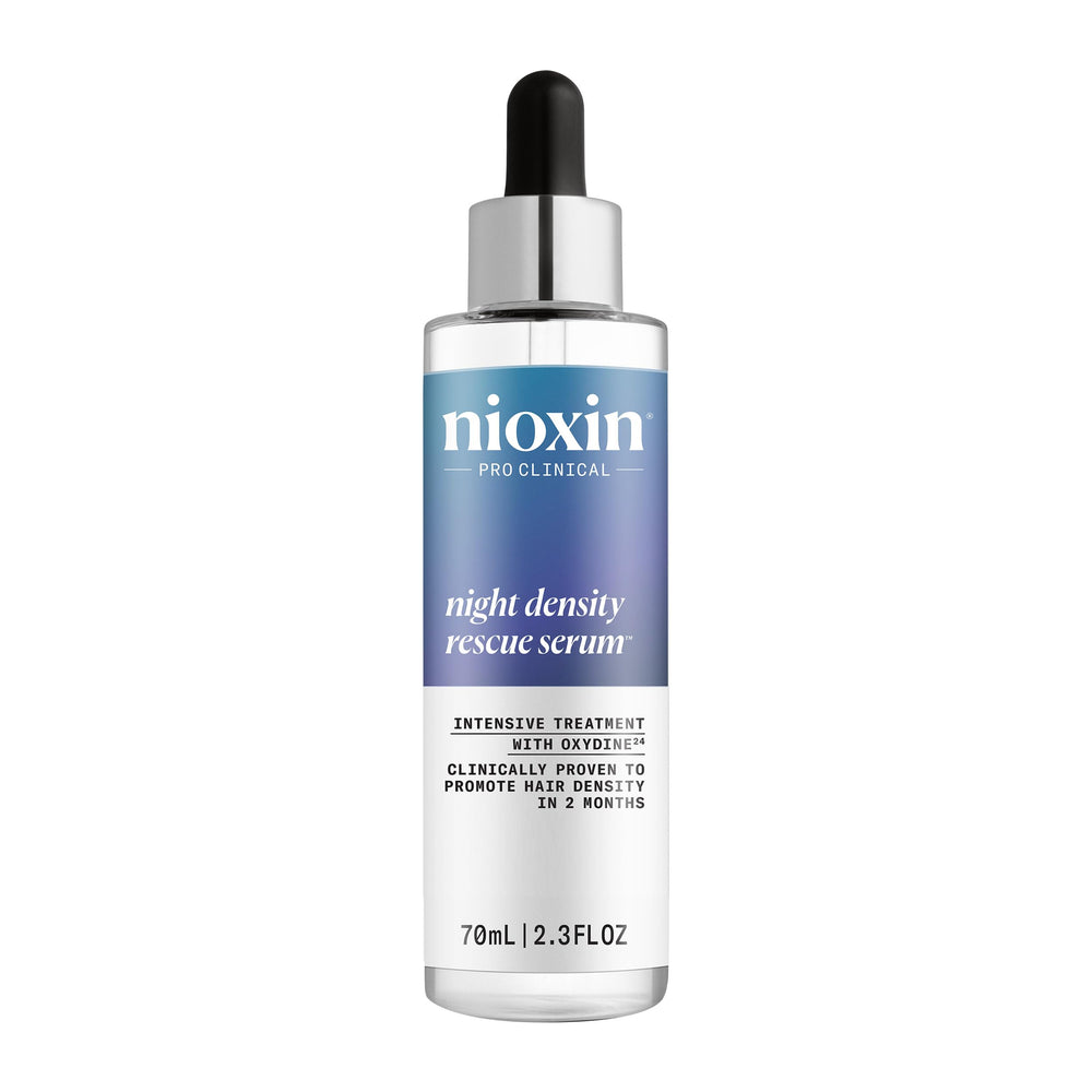Nioxin frente del envase mostrando diseño y beneficio de densidad
