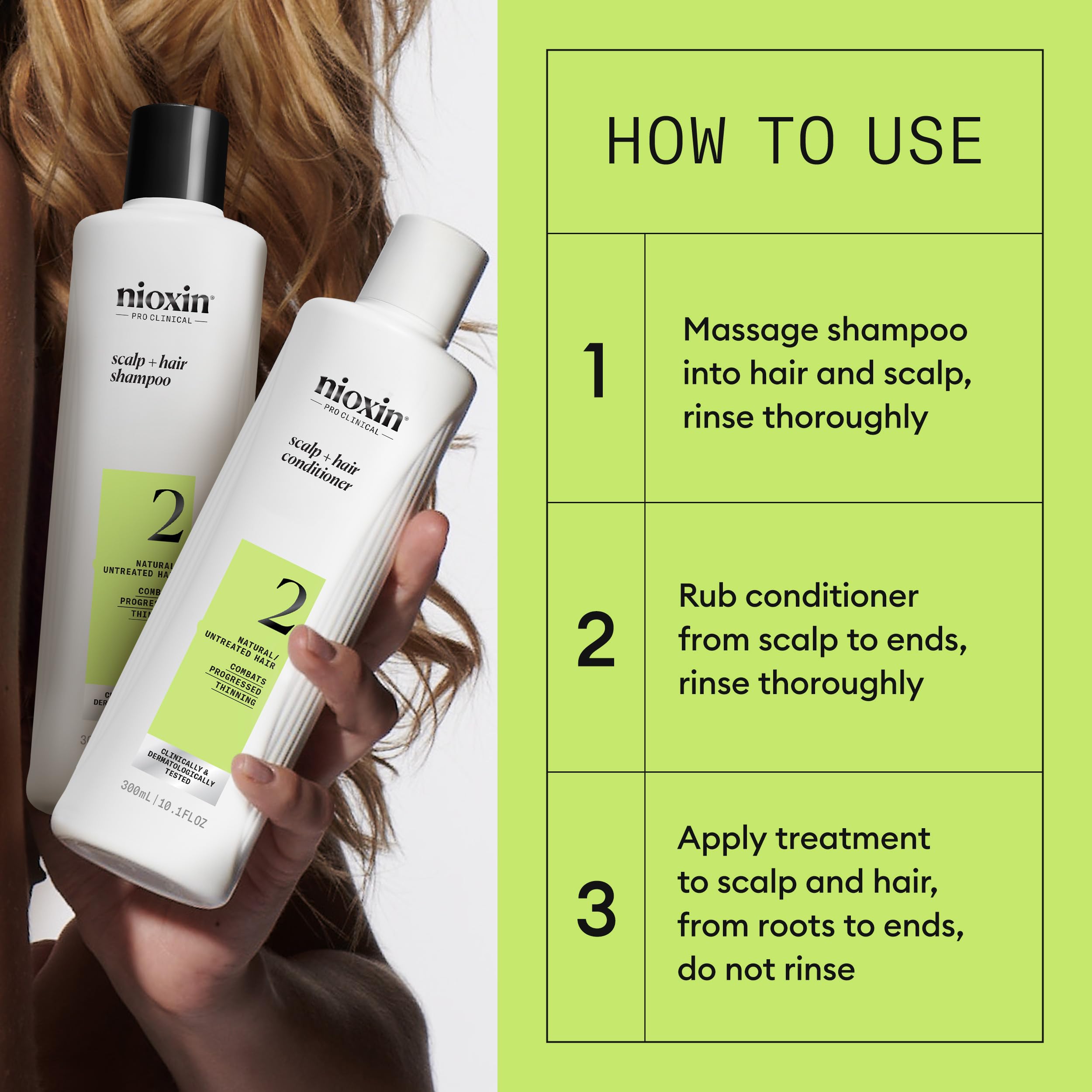 Nioxin scalp application in hand demonstrating targeted scalp treatment