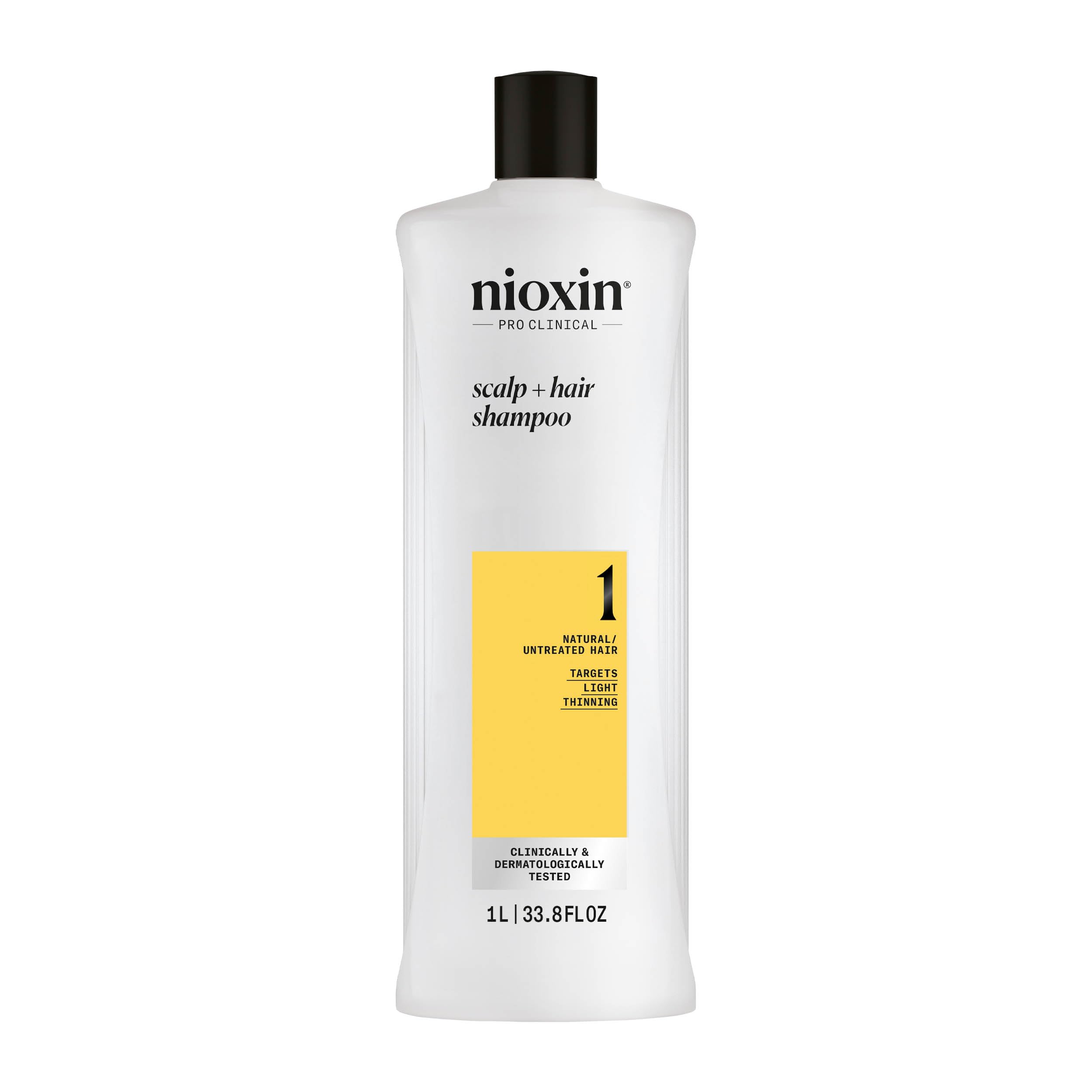 NIOXIN envase frontal del System 1 mostrando el diseño profesional y beneficio visual