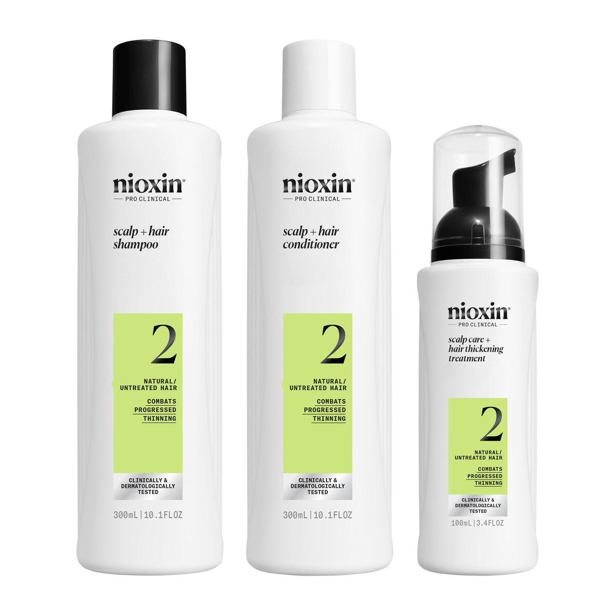Nioxin front packaging showing kit and clear benefit of thicker hair