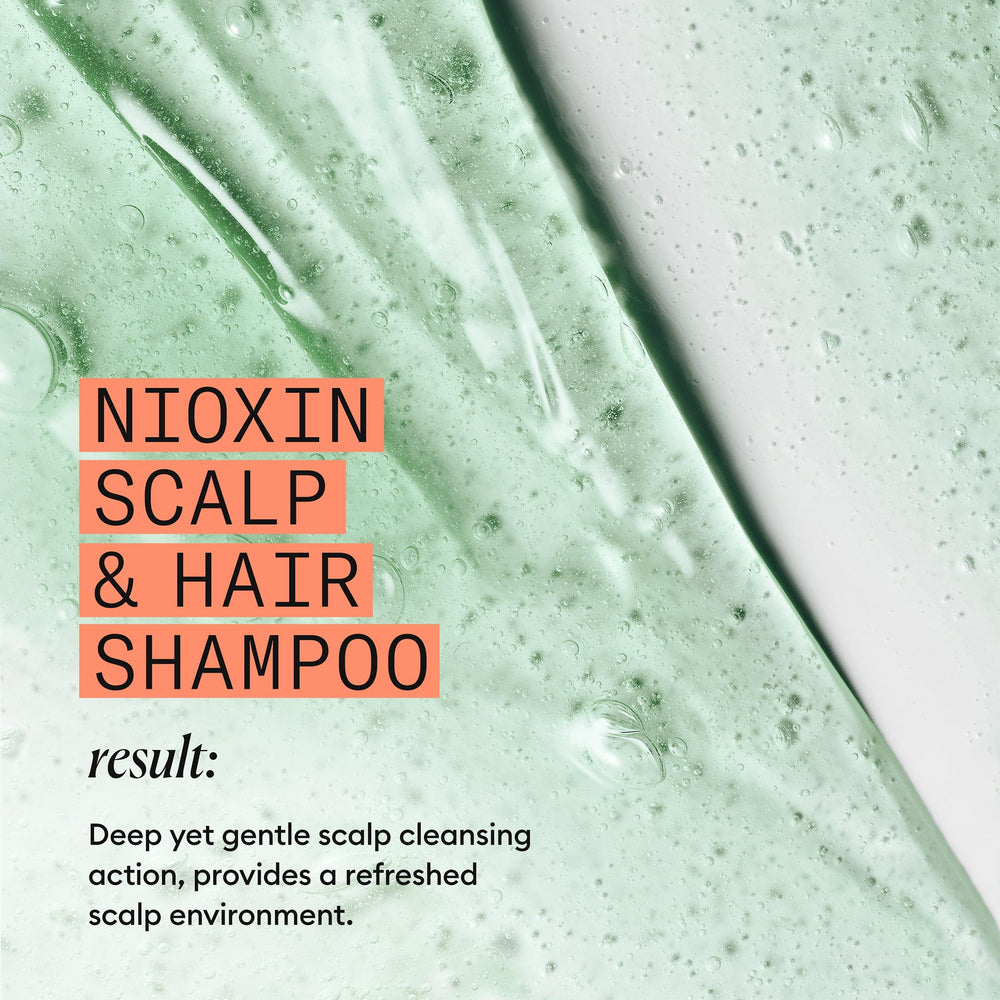 NIOXIN liter bottle held in hand to show scale and value for frequent use