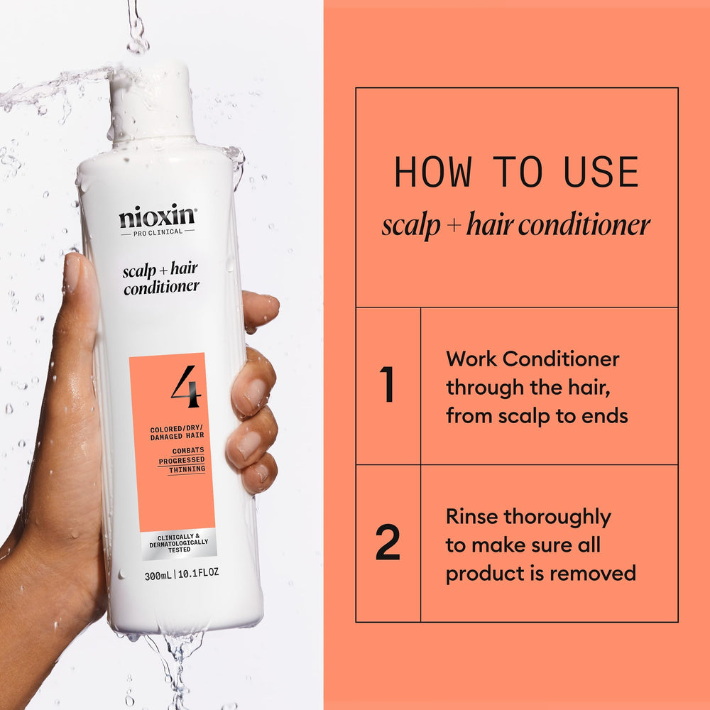 Nioxin producto en ducha dentro de una rutina diaria fácil de usar