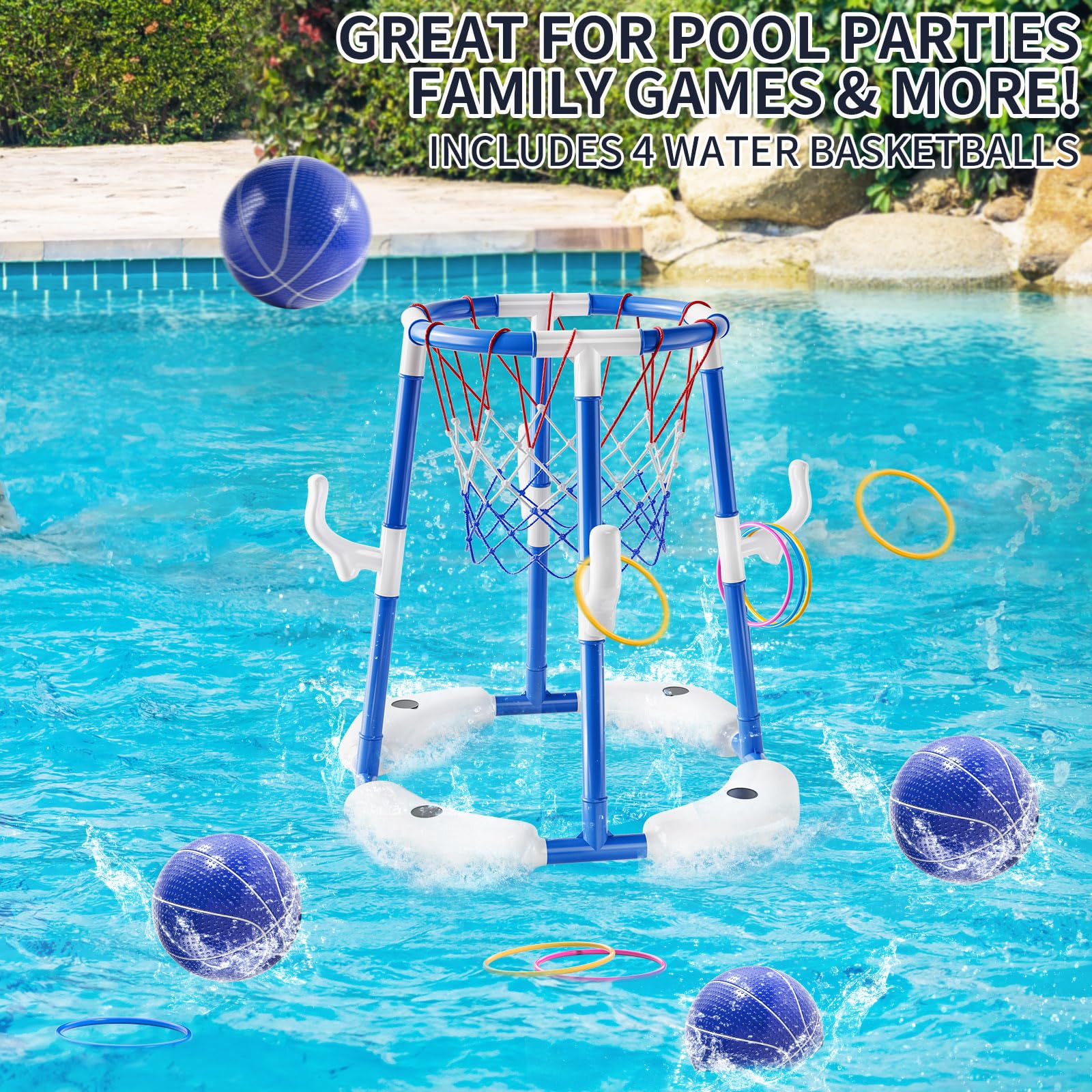 NIPLOOOW conjunto de 4 pelotas y bomba manual listos para inflar y jugar