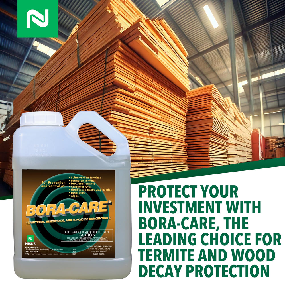 Nisus Bora-Care aplicado en viga de madera durante construcción para prevenir termitas
