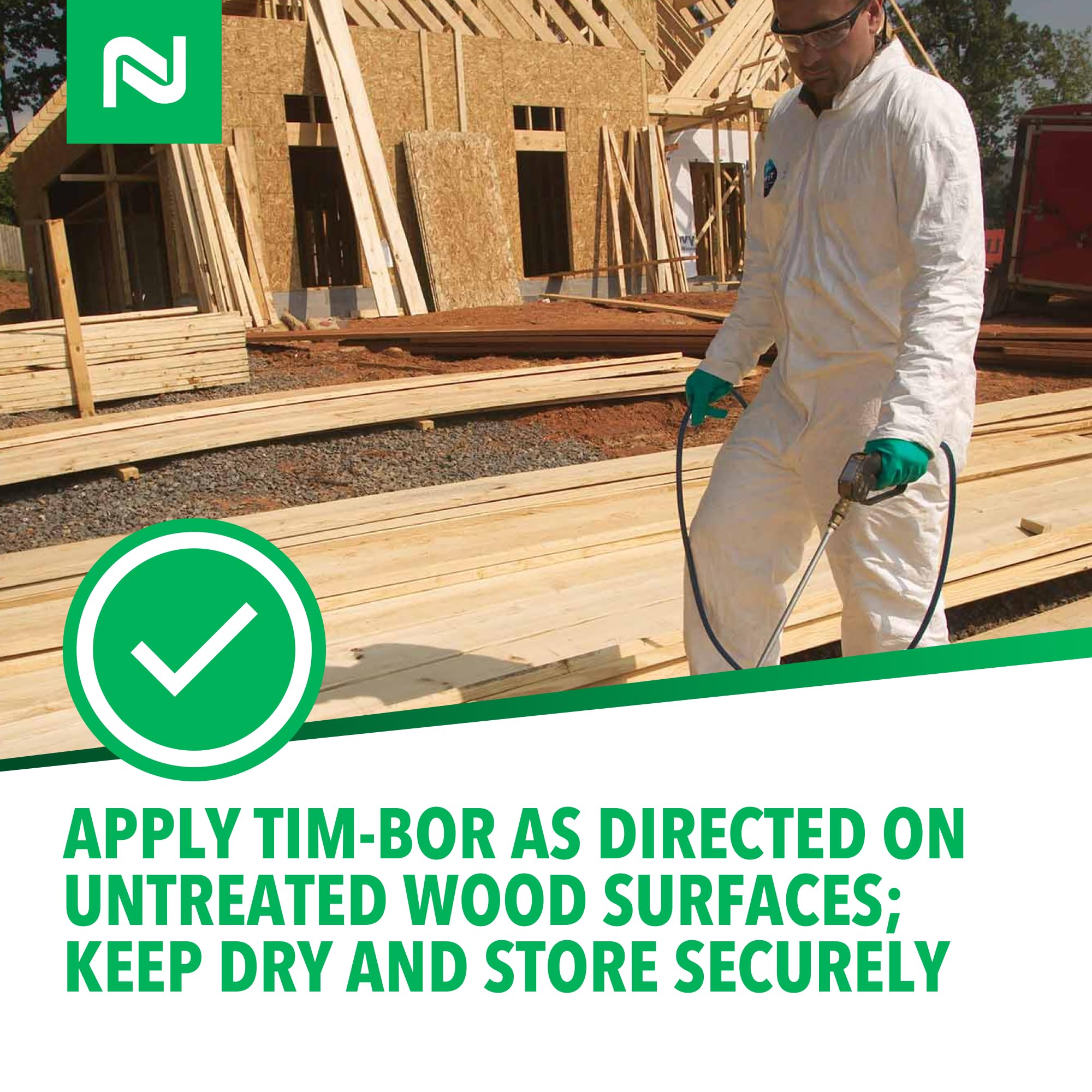 Nisus Tim-BOR usado en madera de construcción nueva, preserva estructura