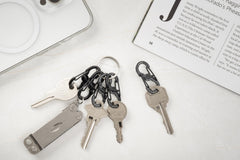 Nite Ize S-Biner sujeto a llaves evidenciando acceso rápido
