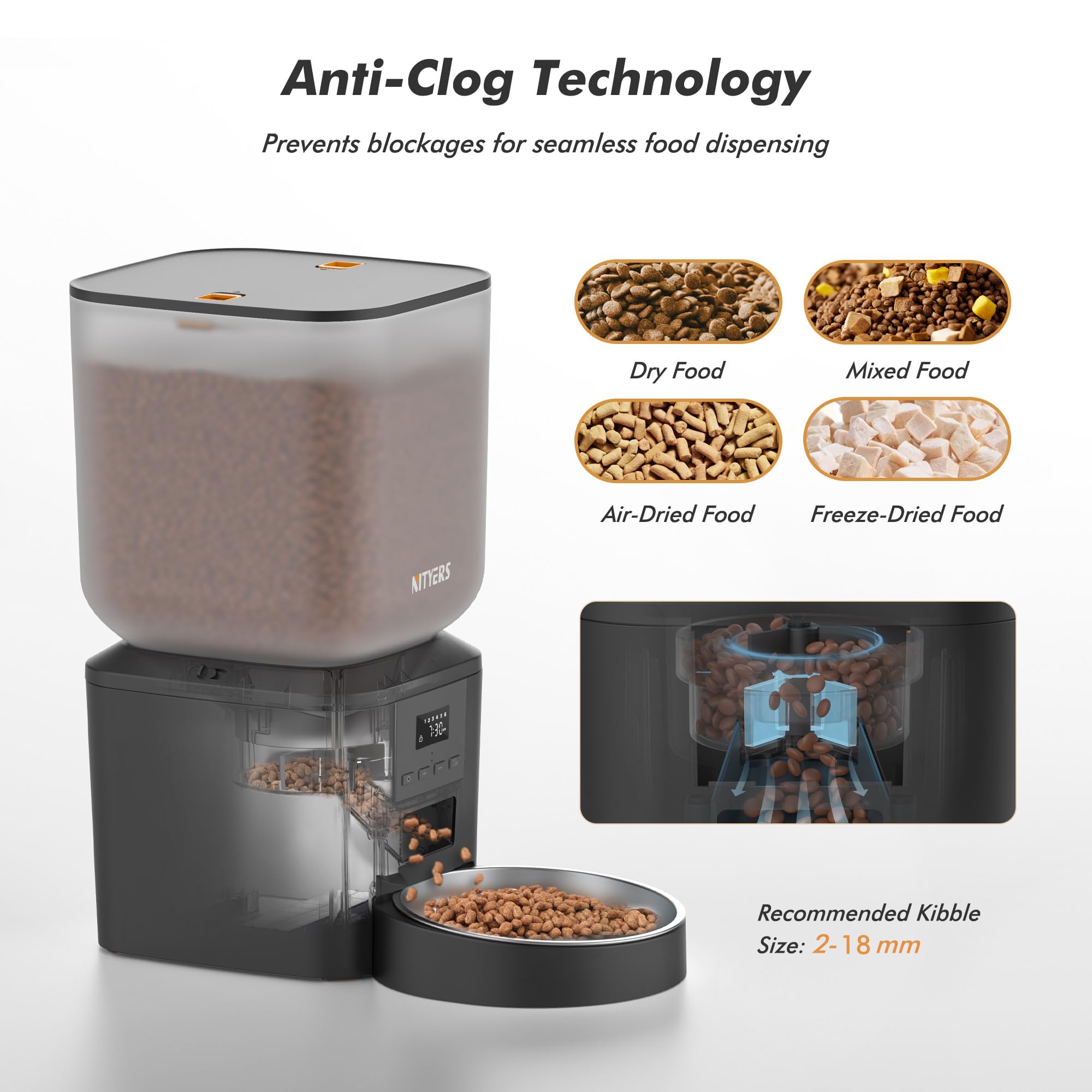 Nityers cuenco de acero inoxidable cómodo y anti alergias