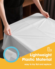 Mesa de buffet con mantel Niuara en uso protegiendo contra derrames