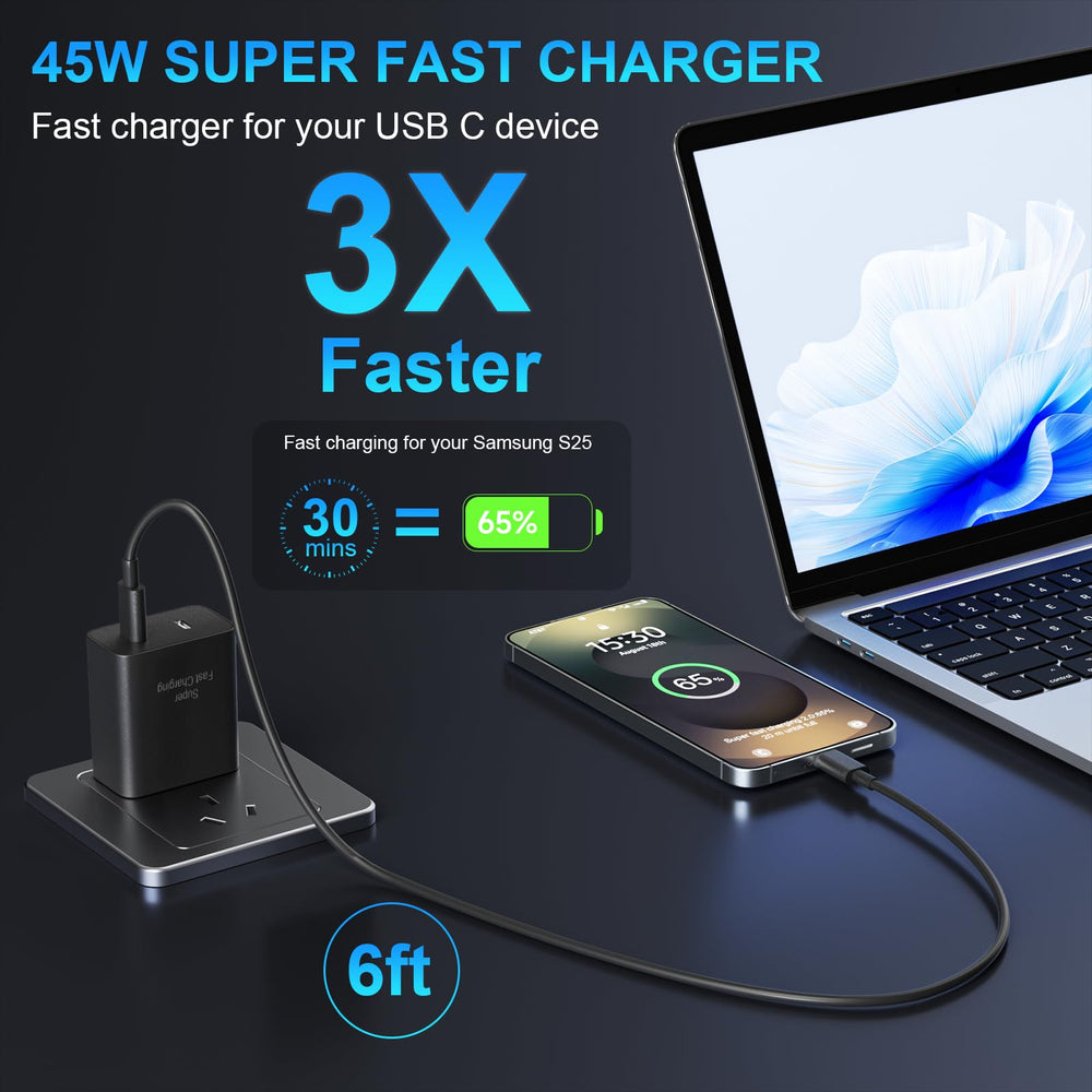 Niubil cable de 6FT conectado a teléfono demostrando alcance cómodo