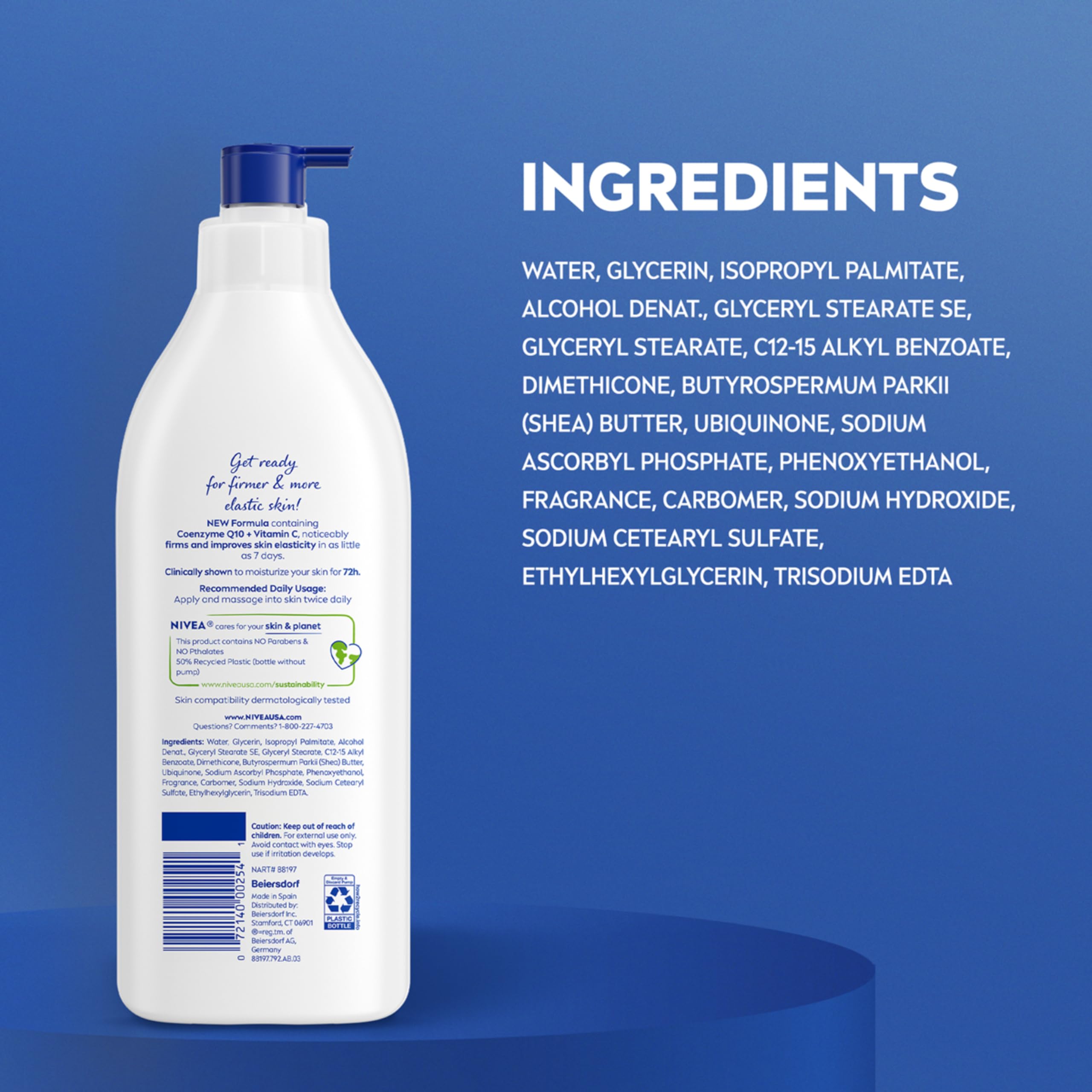 NIVEA detalle del envase con plástico reciclado mostrando sostenibilidad
