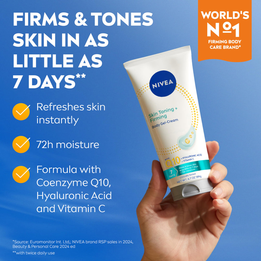 NIVEA ingredientes Q10, ácido hialurónico y vitamina C visibles