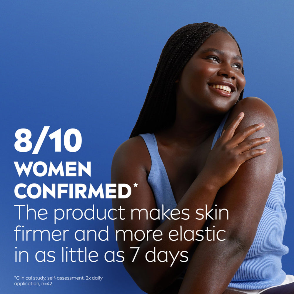 NIVEA etiqueta con Q10 y Vitamina C destacando beneficios nutritivos
