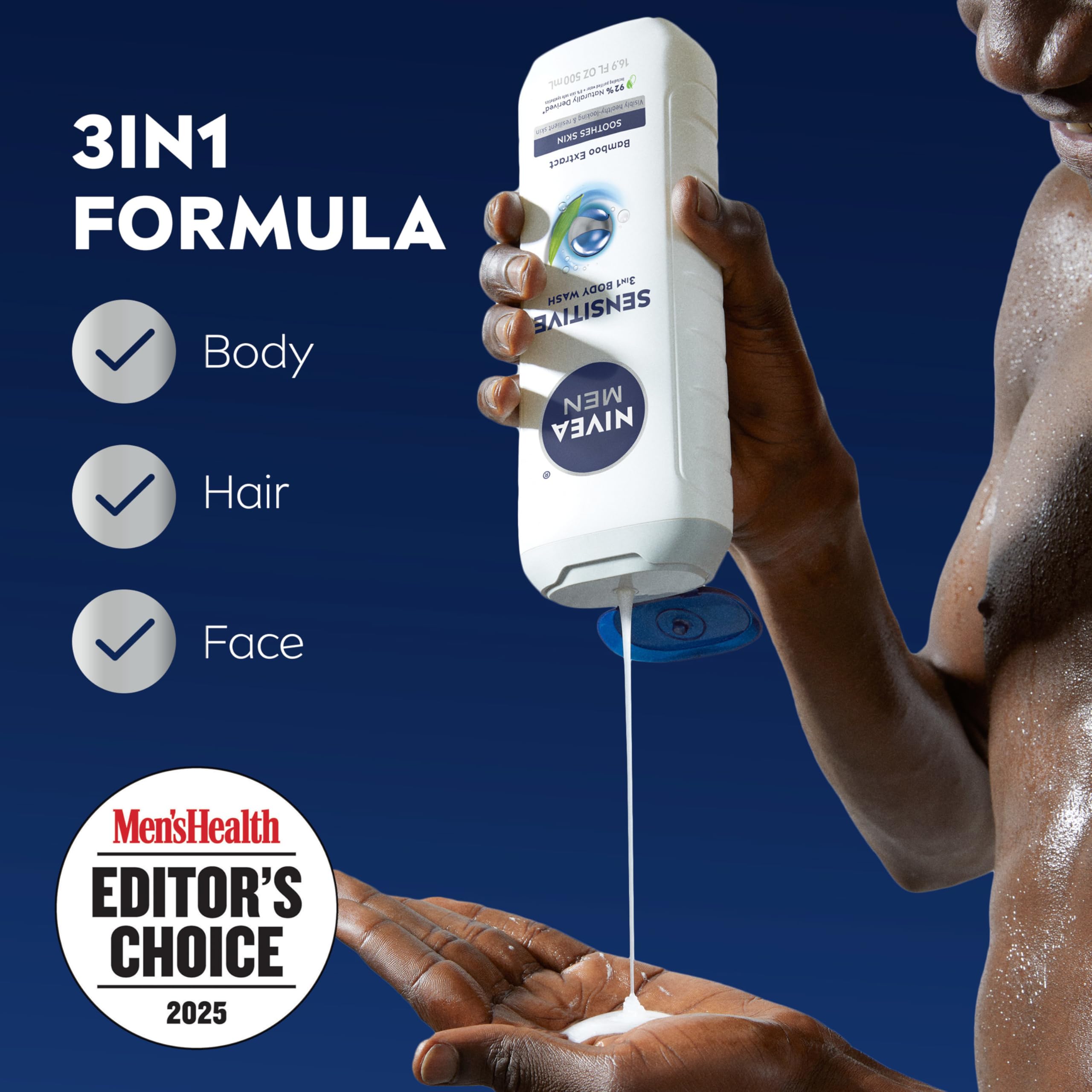 NIVEA MEN cierre y etiqueta con información de ingredientes y reciclado