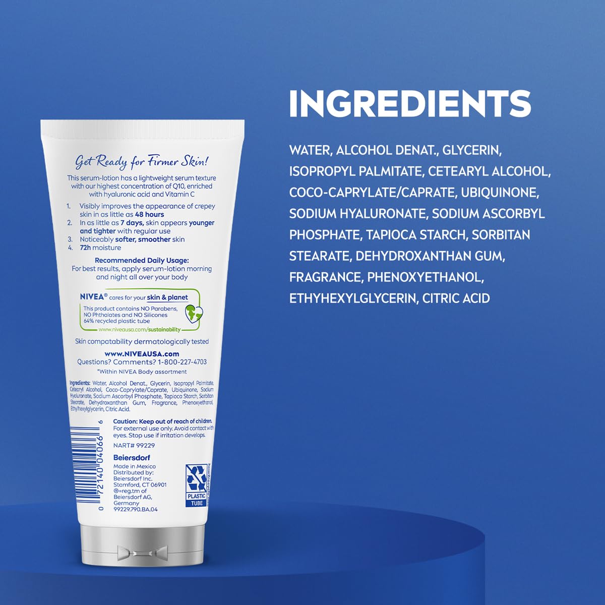 NIVEA detalle del envase con plástico reciclado 64%, resalta compromiso sostenible
