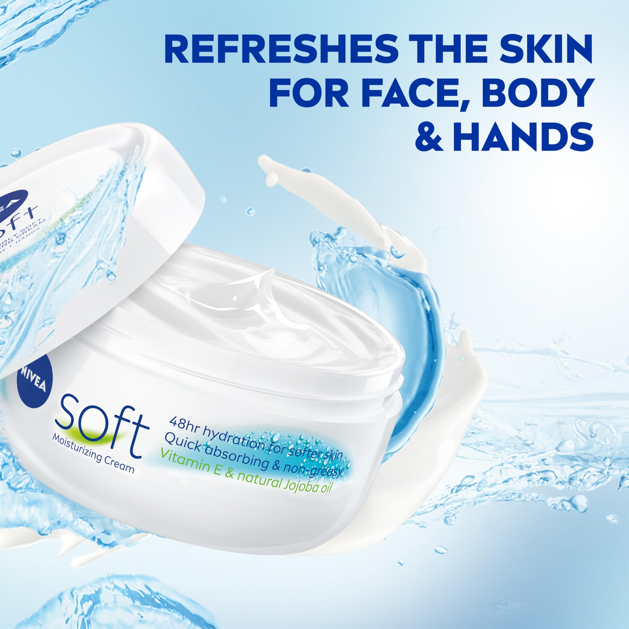 NIVEA Soft envase abierto mostrando crema ligera y cremosa