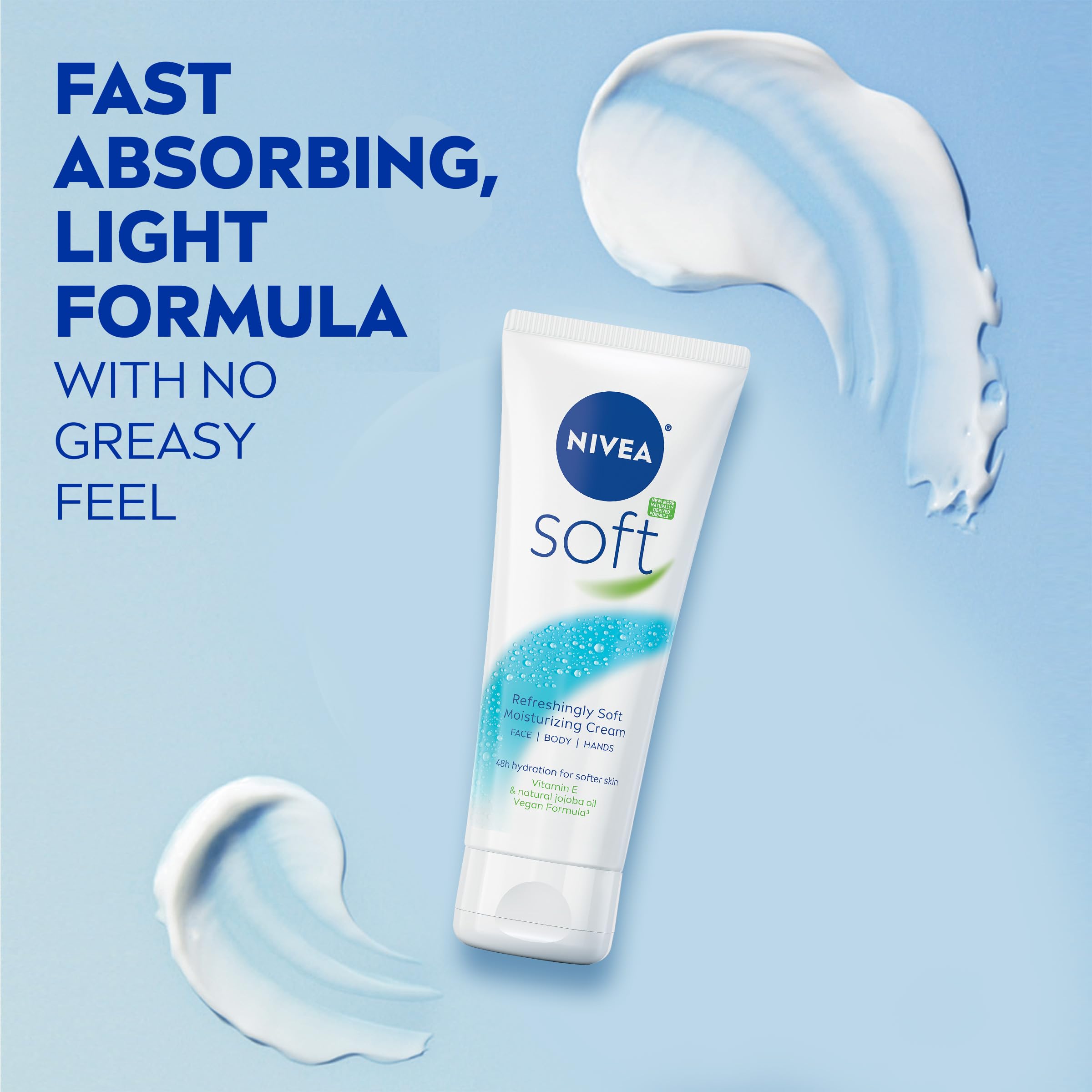 NIVEA soft ingredientes jojoba y vitamina E para suavizar la piel
