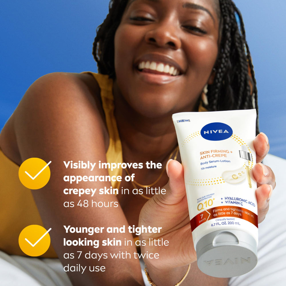 NIVEA tubo junto a regla para comparar tamaño y volumen práctico para viajes