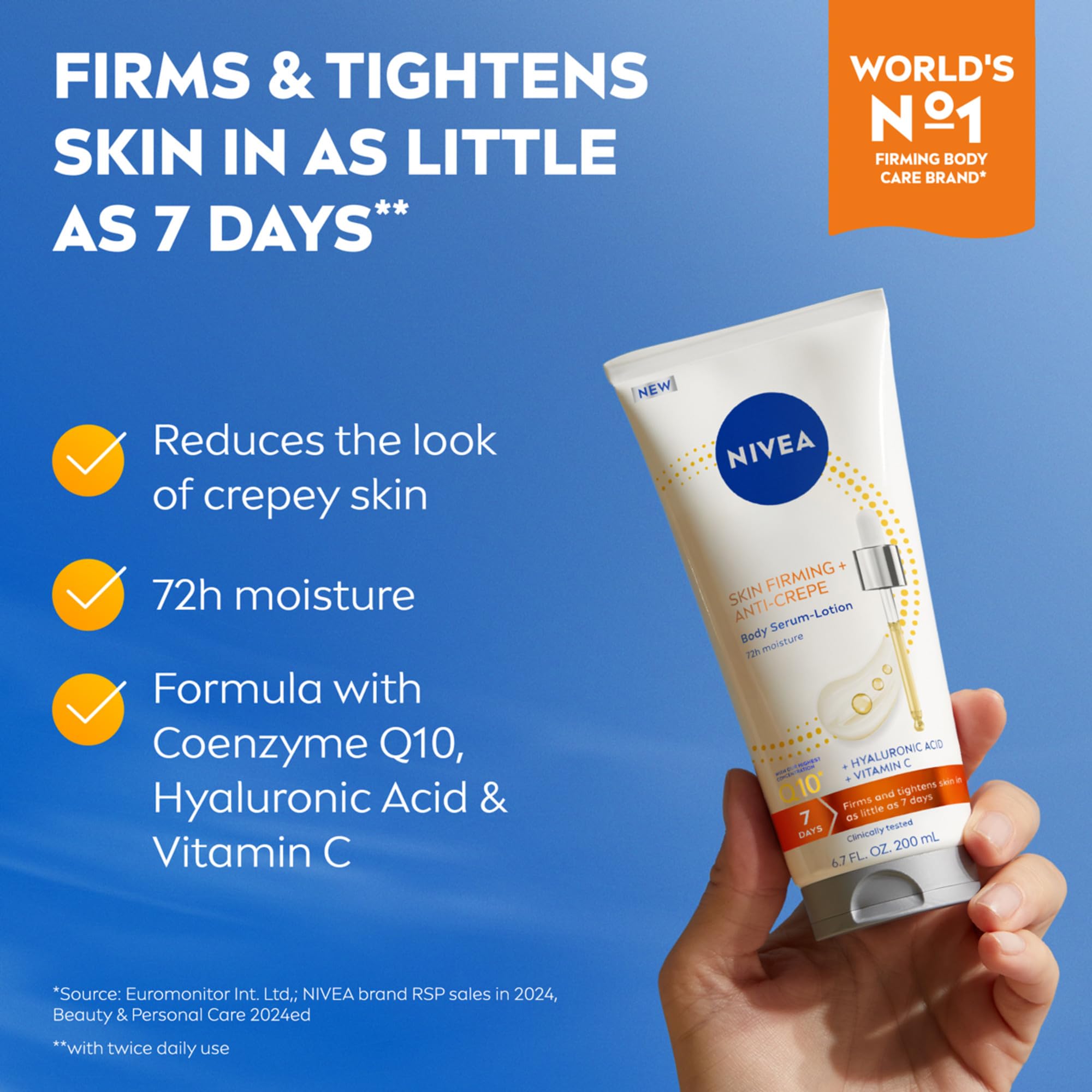 NIVEA textura en primer plano del serum-loción, demuestra absorción rápida y ligereza