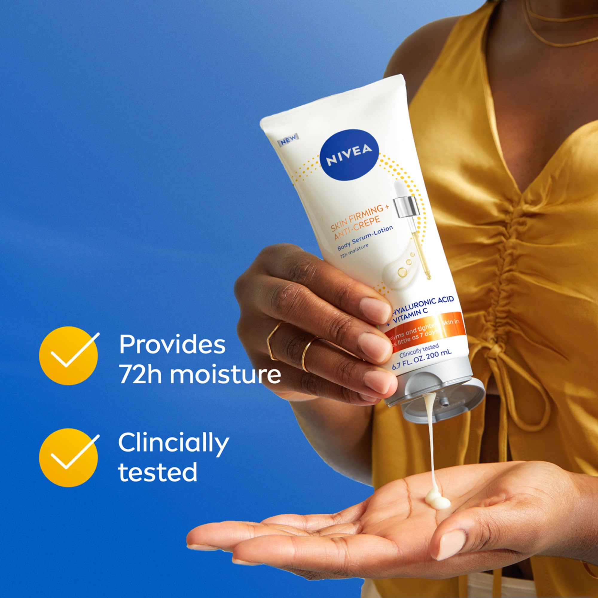 NIVEA tubo apoyado sobre fondo natural, transmite uso diario y cuidado corporal
