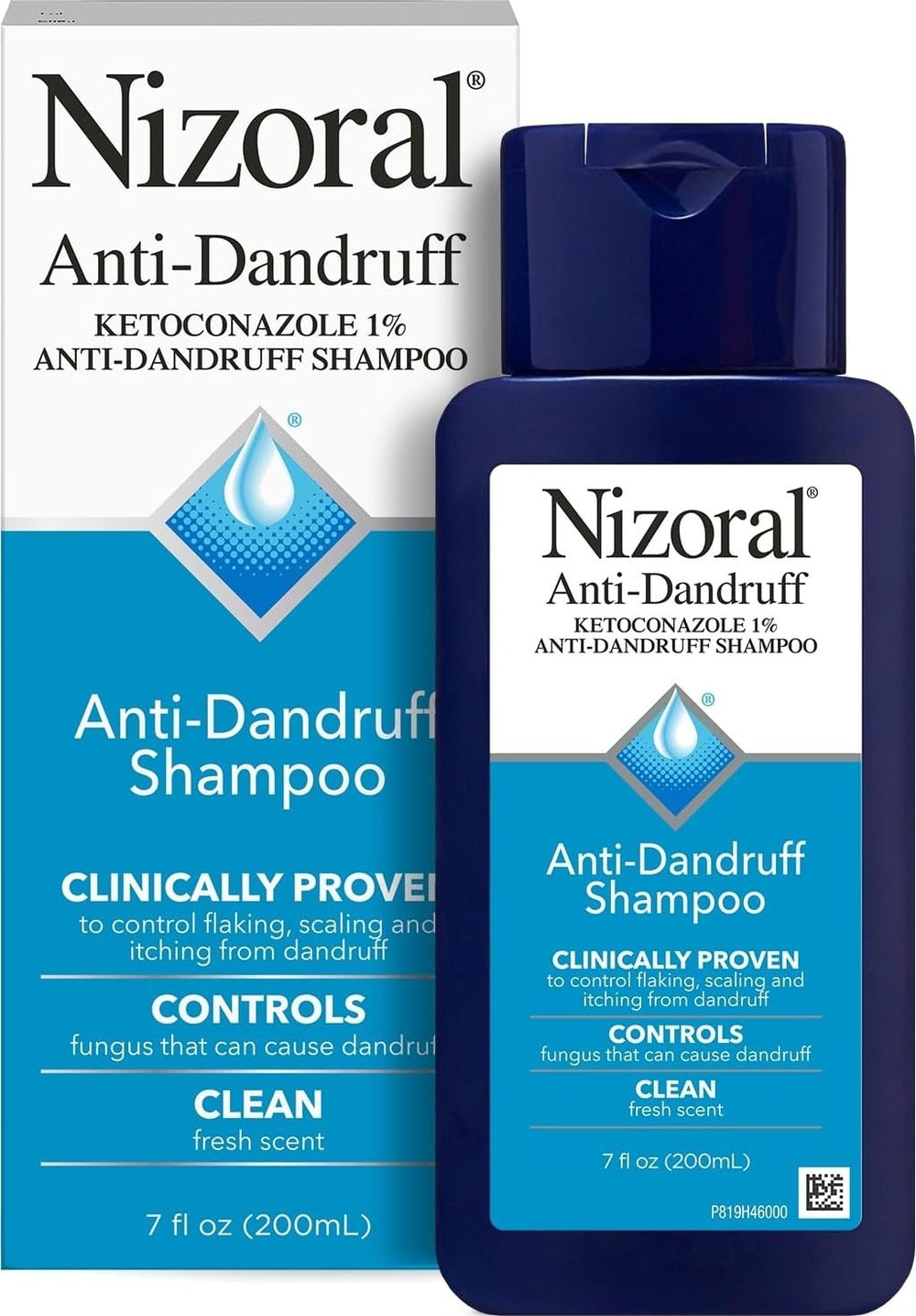 Nizoral frasco frontal 207 ml mostrando presentación y beneficio anticaspa
